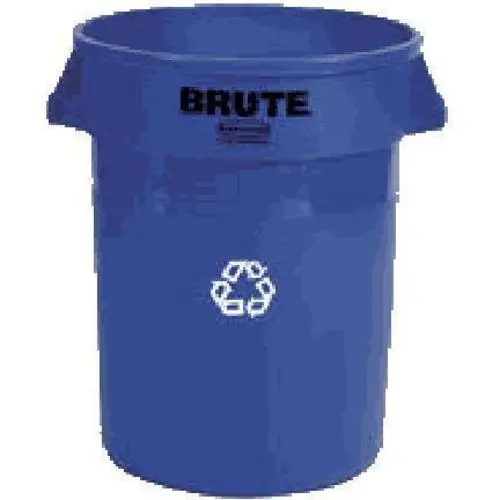 Rubbermaid 263273BLUE Blue Brute Recycling Container Without Lid 32 Gallon