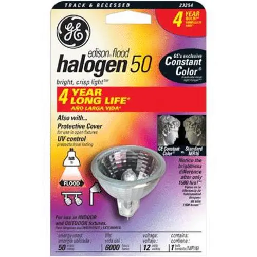 Ge 23254 Narrow Floodlight Halogen MR16 Bi-Pin Light Bulb