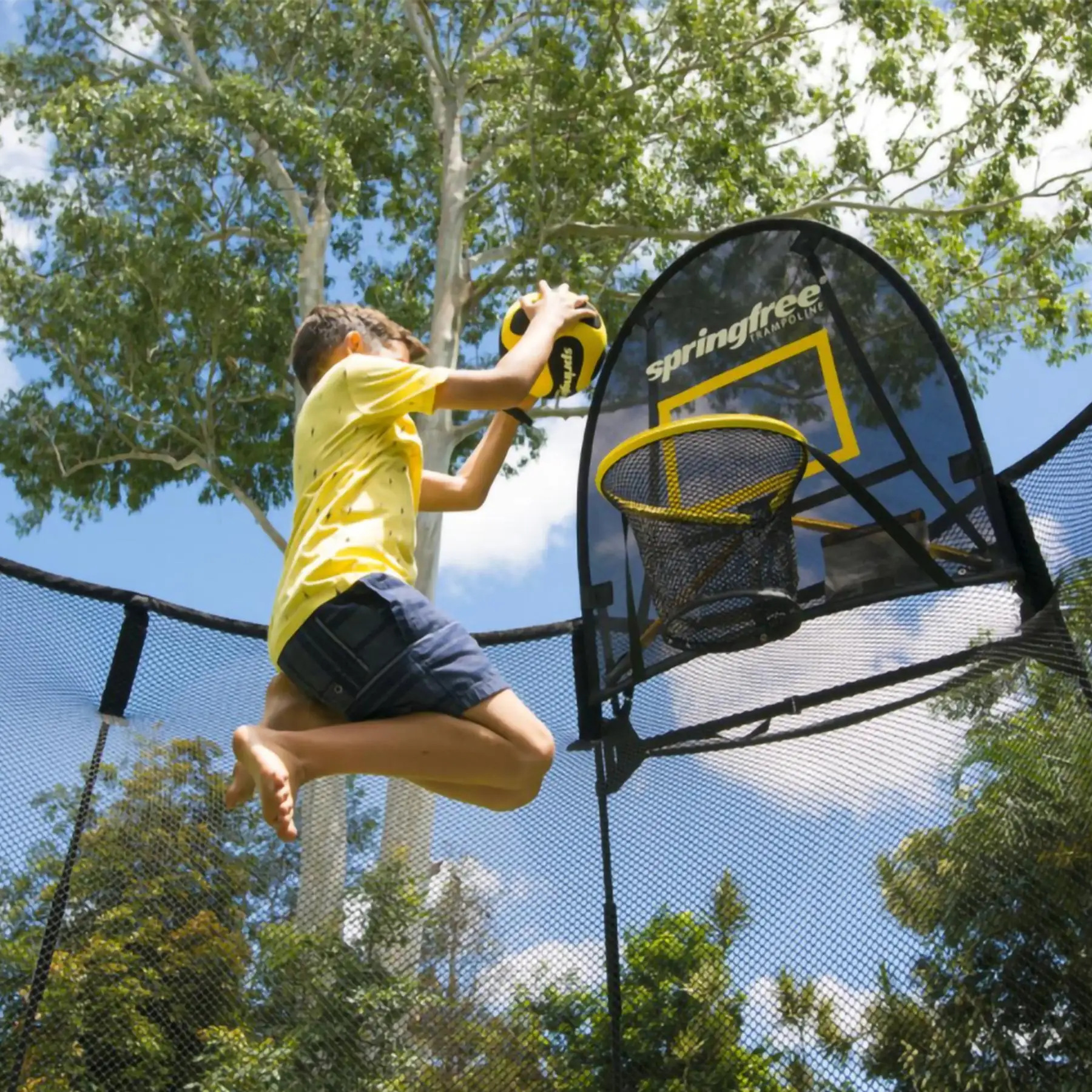 Springfree Trampoline Outdoor Jumping Basketball Game FlexrHoop Accessory, Black - Image 4