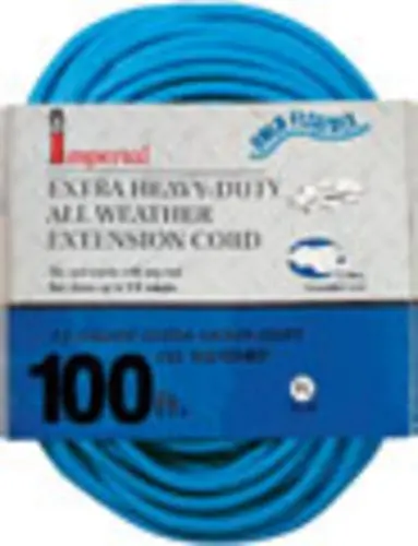 Imperial 73792 Heavy-Duty All-Weather Extension Cords 100' 14/3 - Blue