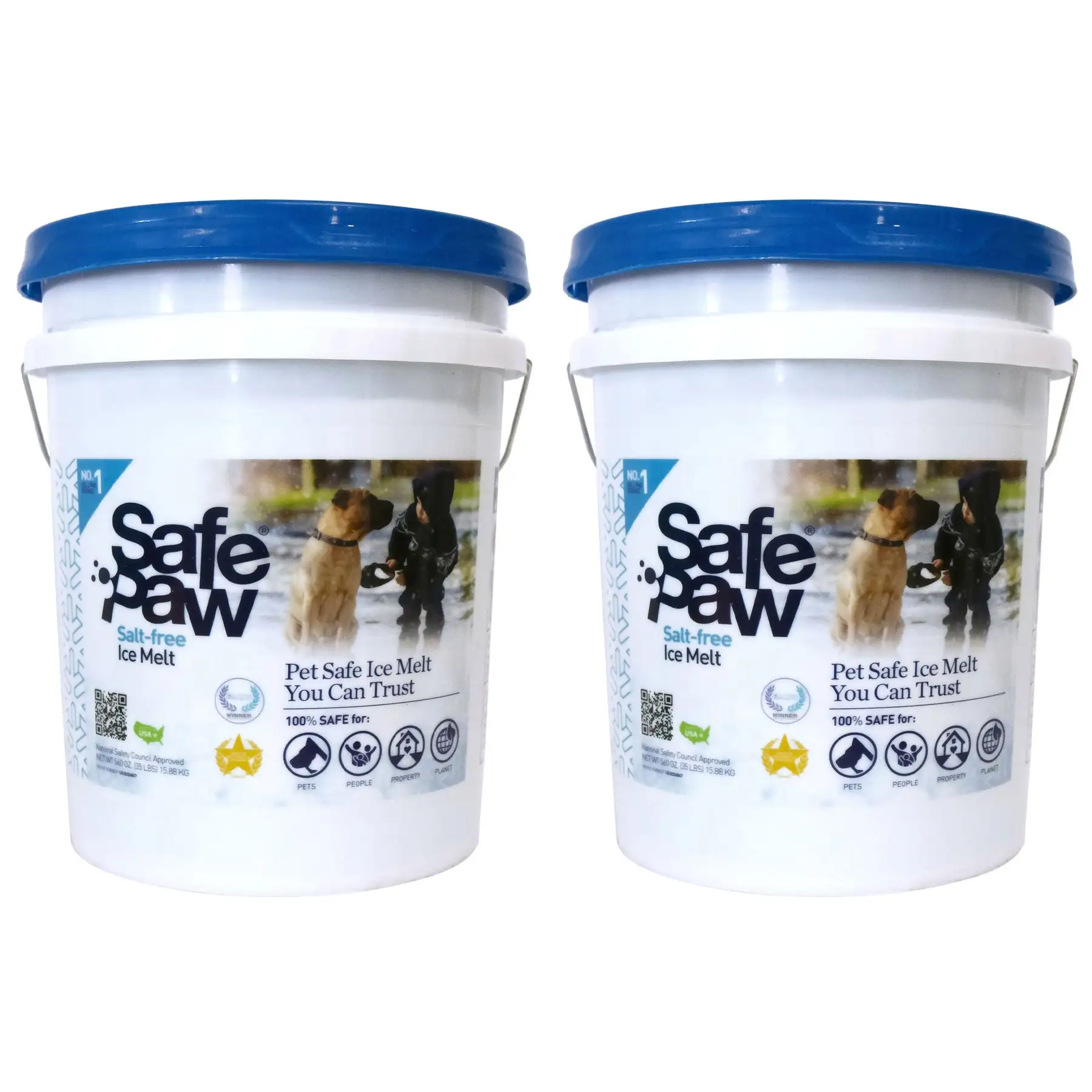 Safe Paw Pet Friendly Concrete Safe Salt Free Ice Melt Pellets, 35 Lbs (2 Pack)