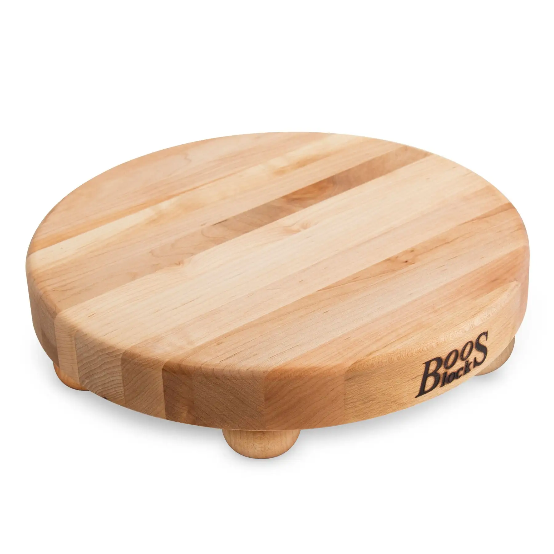 John Boos Maple Wood Edge Grain Round Cutting Board for Kitchen, 12" x 1.5"