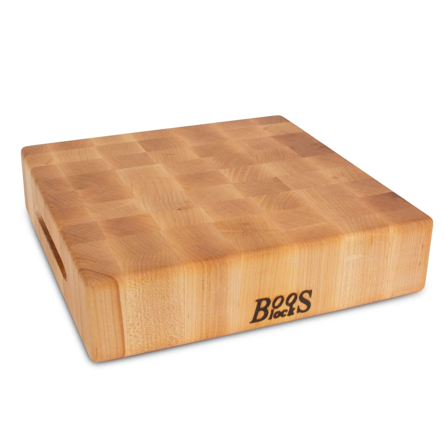 John Boos Small Maple Wood End Grain Cutting Board for Kitchen, 12" x 12" x 3"