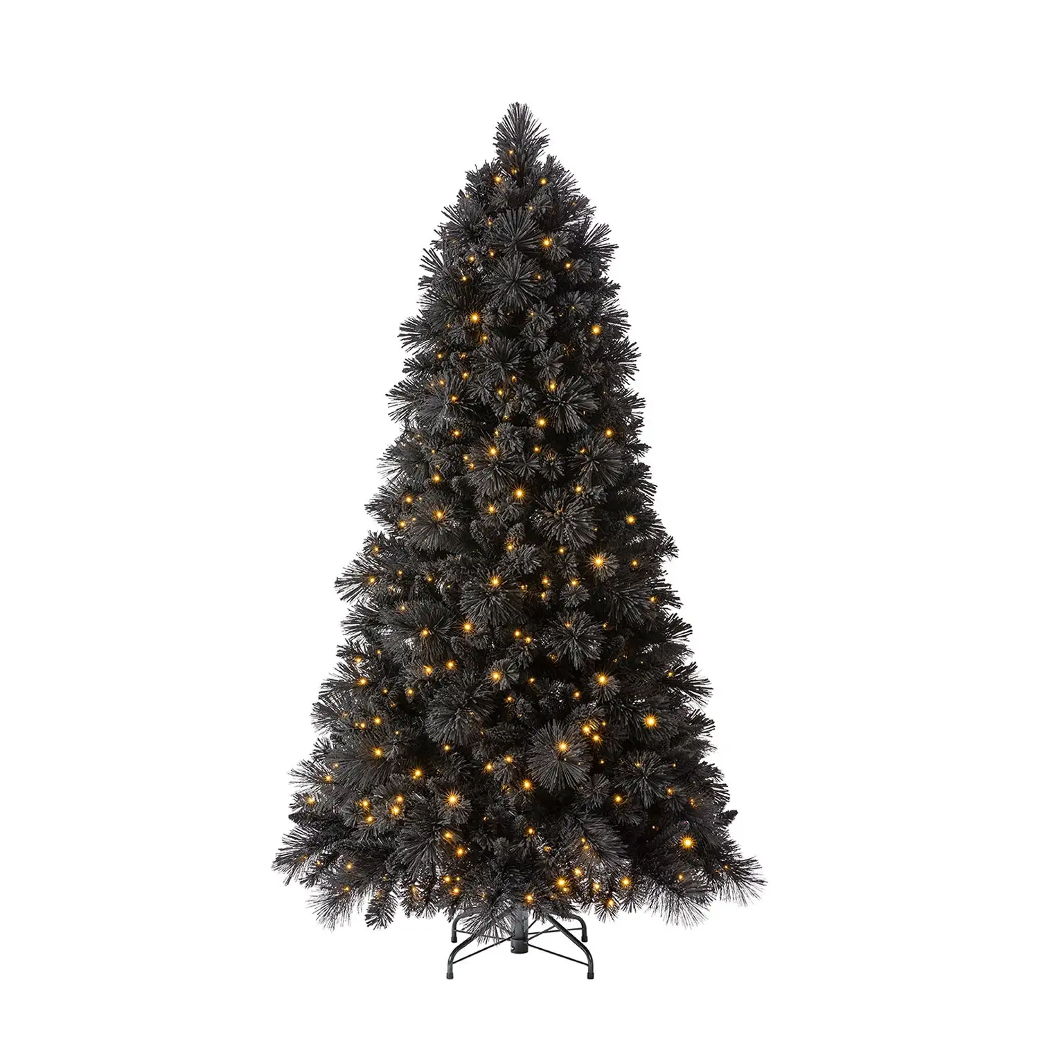 Home Heritage Snowdrift 6.5 Ft Pre-Lit Artificial Christmas Holiday Tree, Black