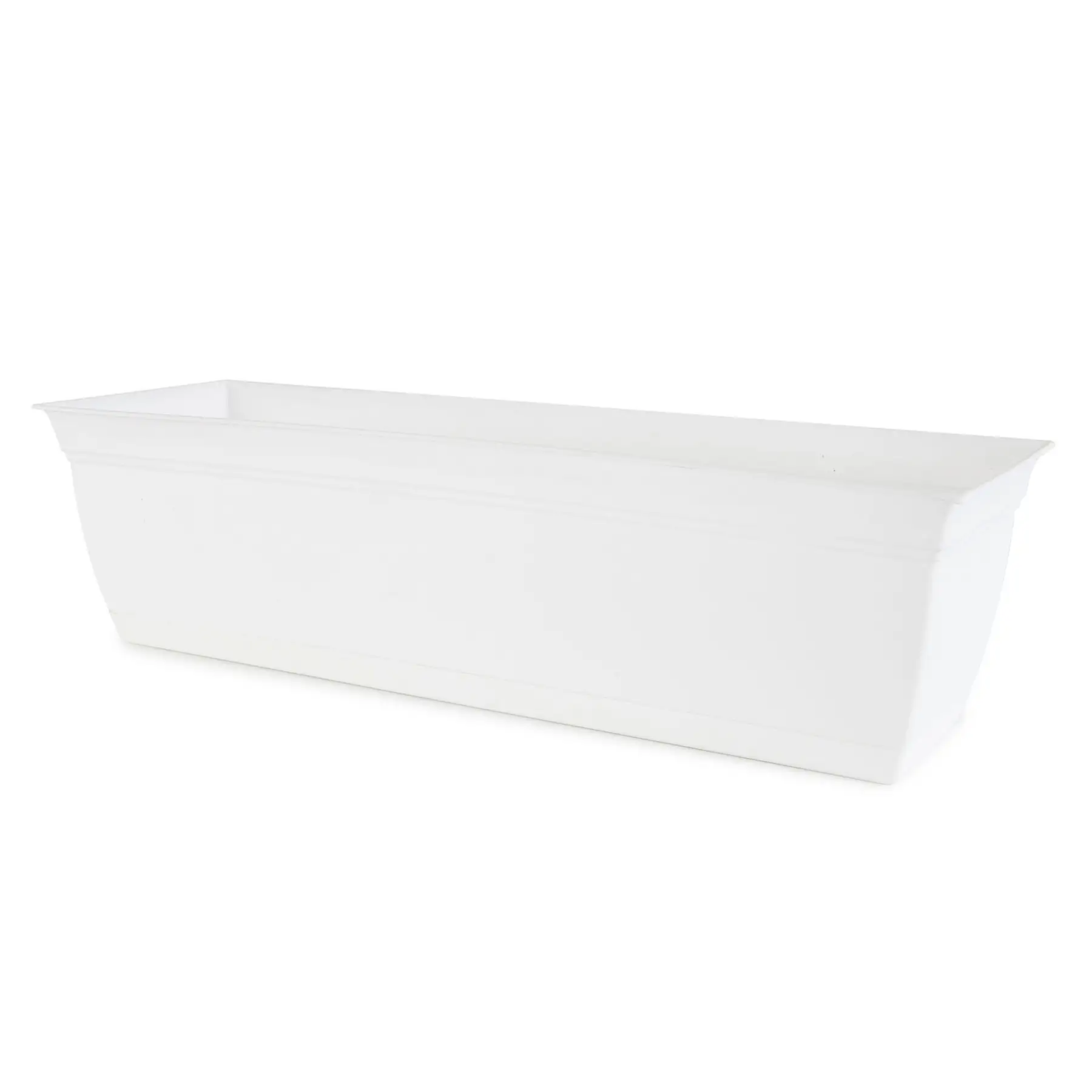 The HC Companies 24 Inch Eclipse Window Flower Box with Removable Saucer, White