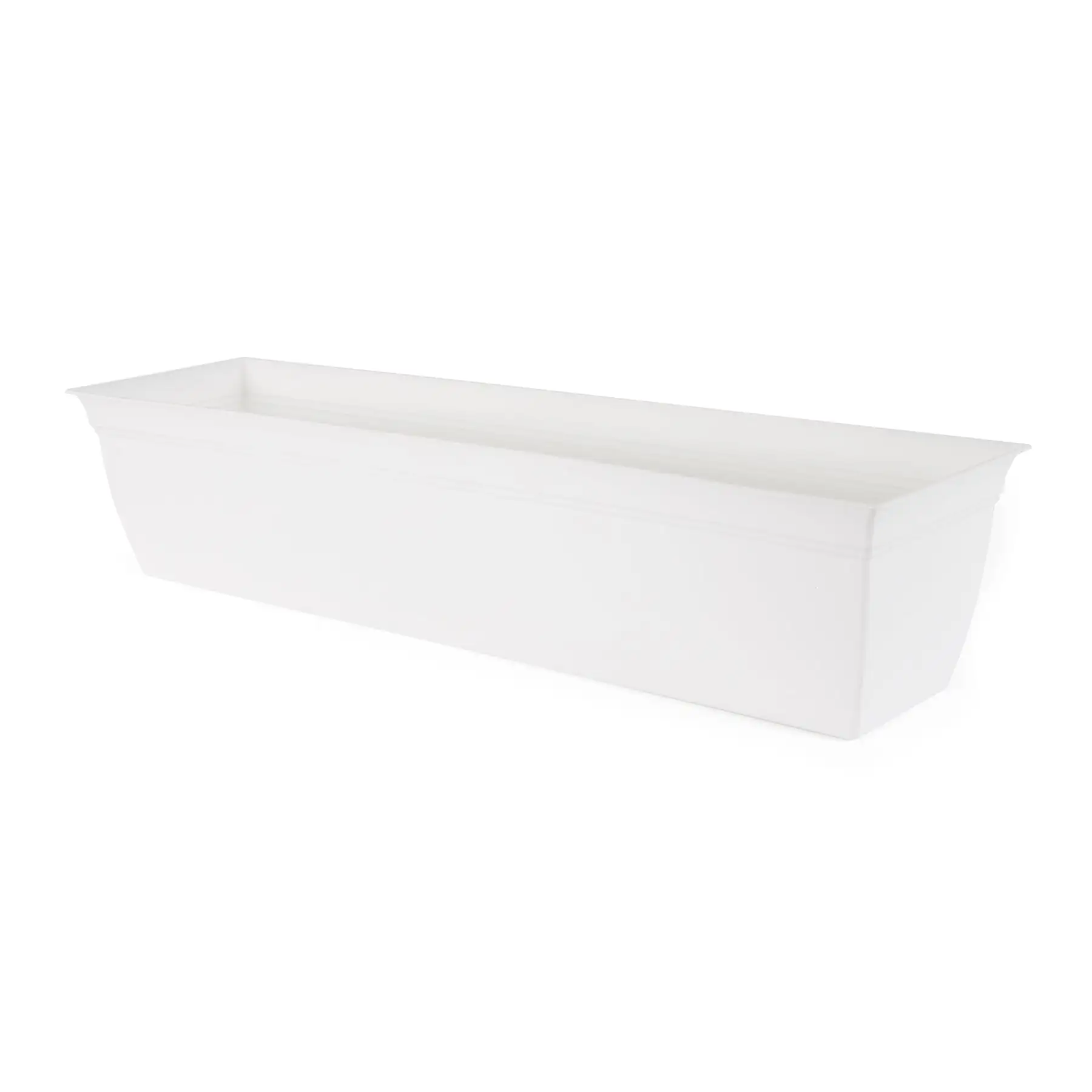 The HC Companies 30 Inch Eclipse Window Flower Box with Removable Saucer, White