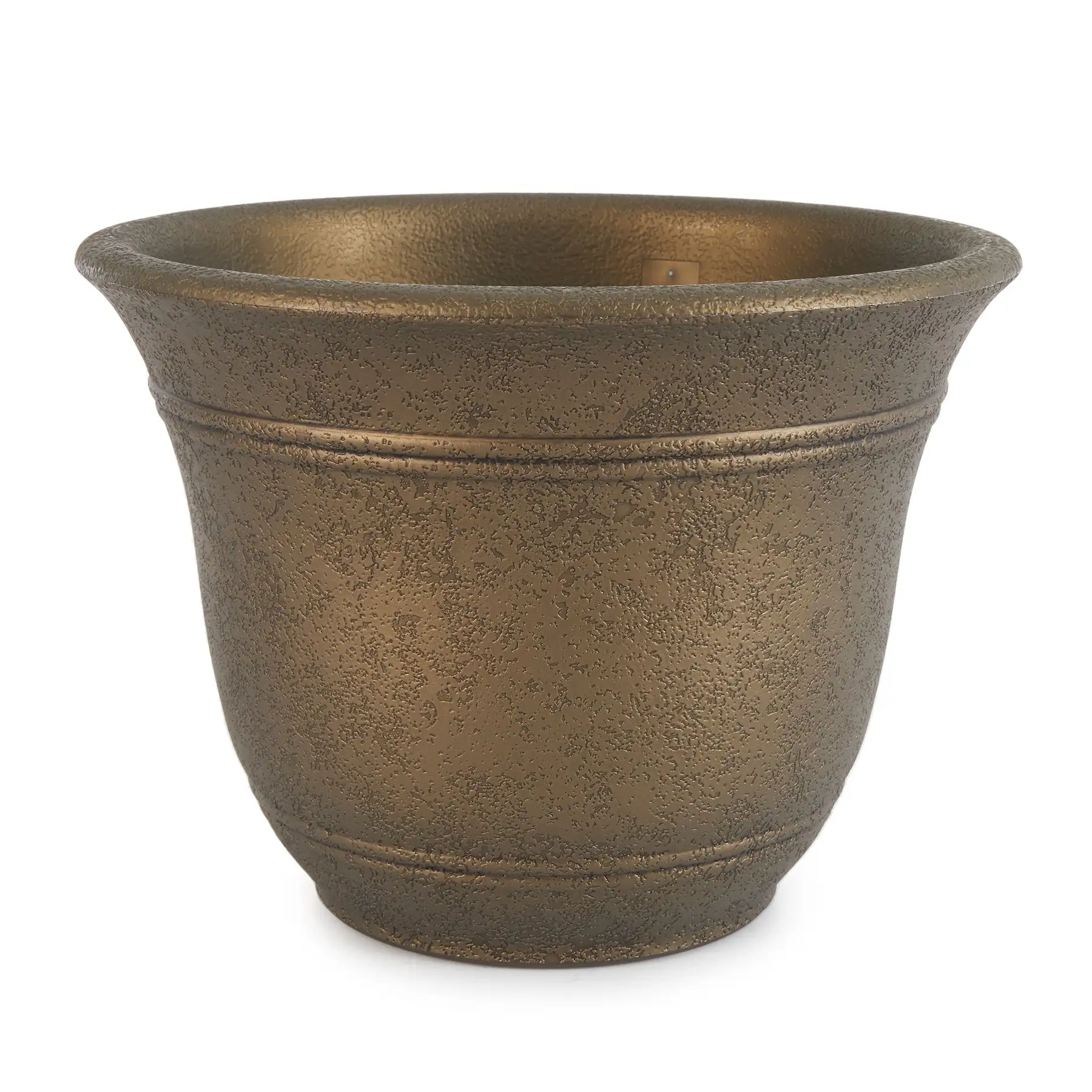 HC Companies Sierra 10 Inch Round Resin Flower Garden Planter Pot, Celtic Bronze