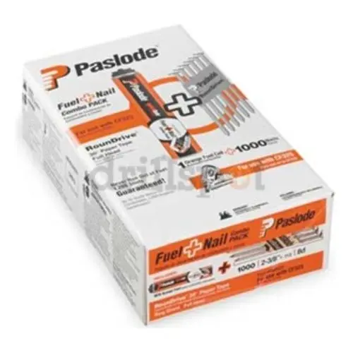 Paslode 650523 2-3/8" x 0.113" 30?? Full Round Head Paper Strip Collated Ring Shank Framing Nails 1000 count w/ Fuel Pack