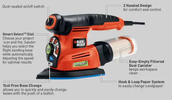 Black & Decker MS2000 Smart Select Complete Sander - 2.0 Amp