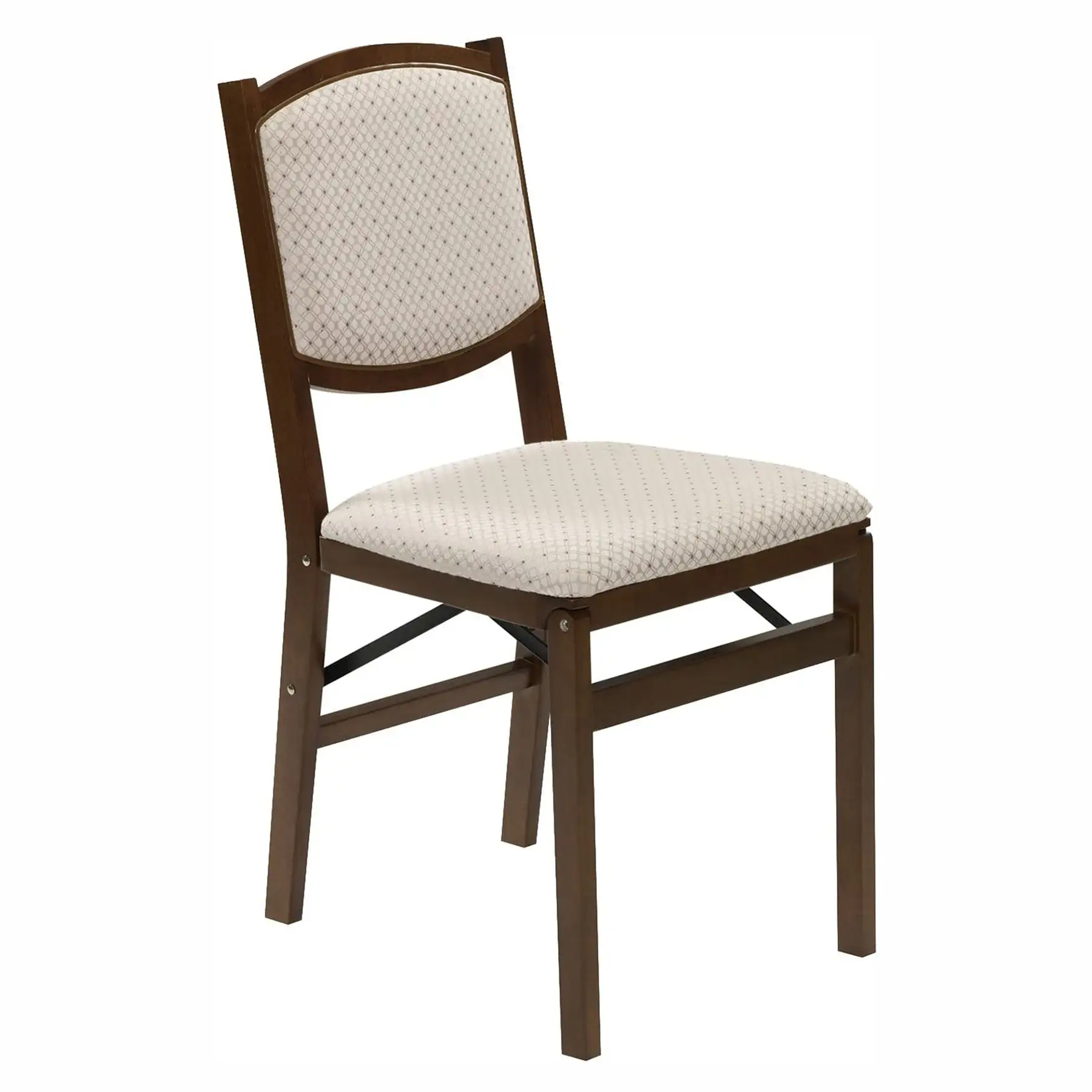 Stakmore Contemporary Upholstered Back Fruitwood Folding Dining Chair (2 Pack)