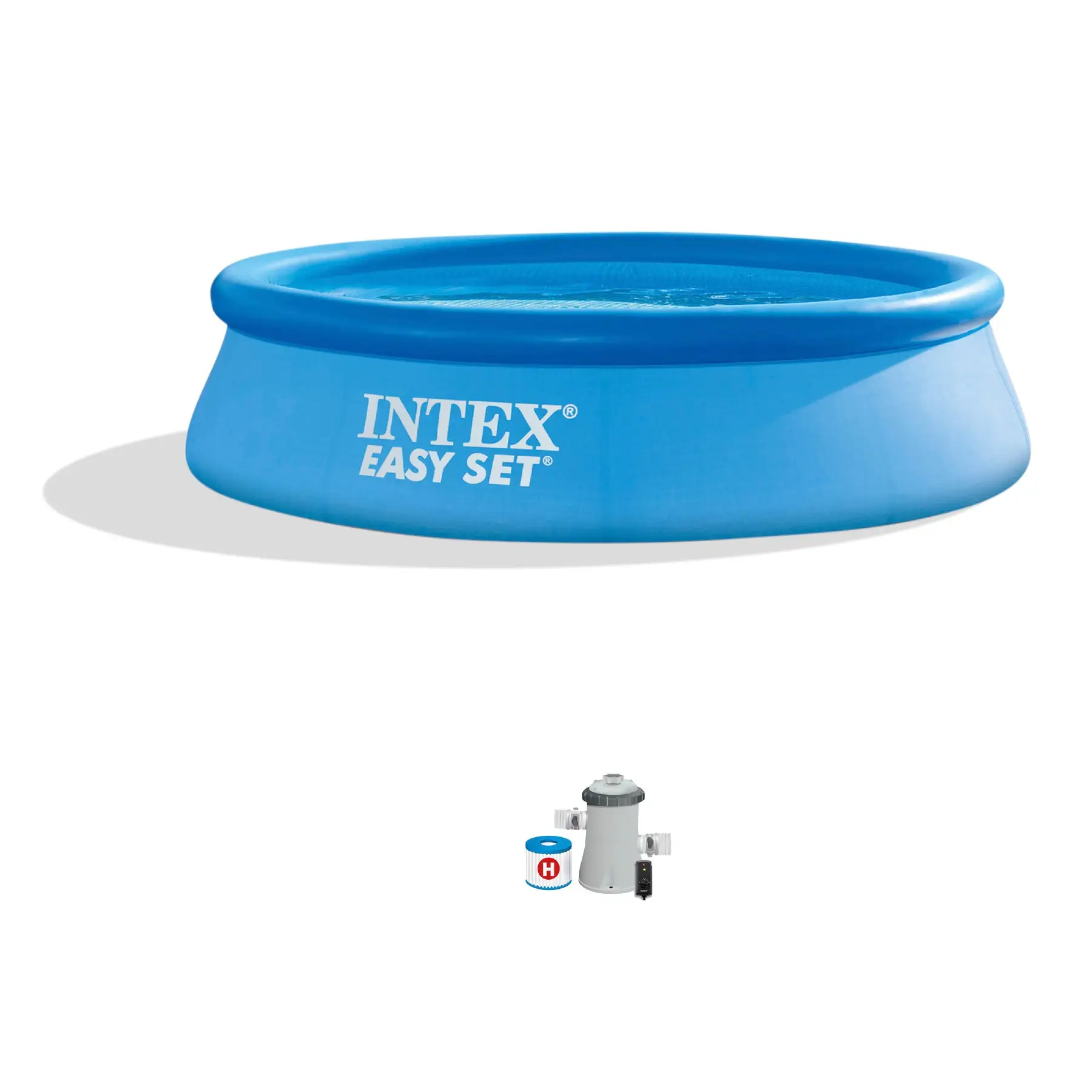 Intex 28121EH 10ft x 30in Easy Set Inflatable Kid Swimming Pool with Filter Pump