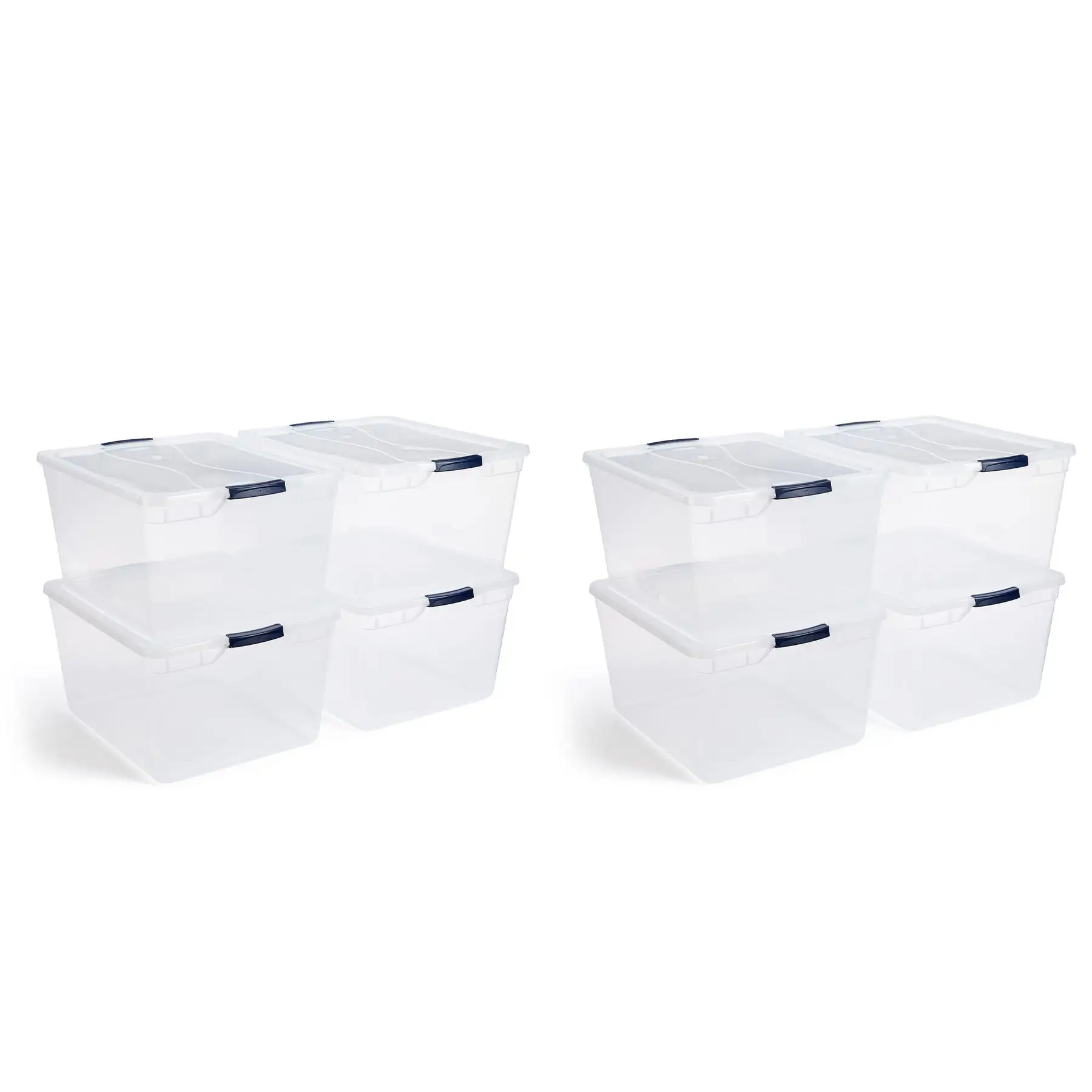 Rubbermaid Cleverstore 71 Qt Latching Plastic Storage Container & Lid (8 Pack)