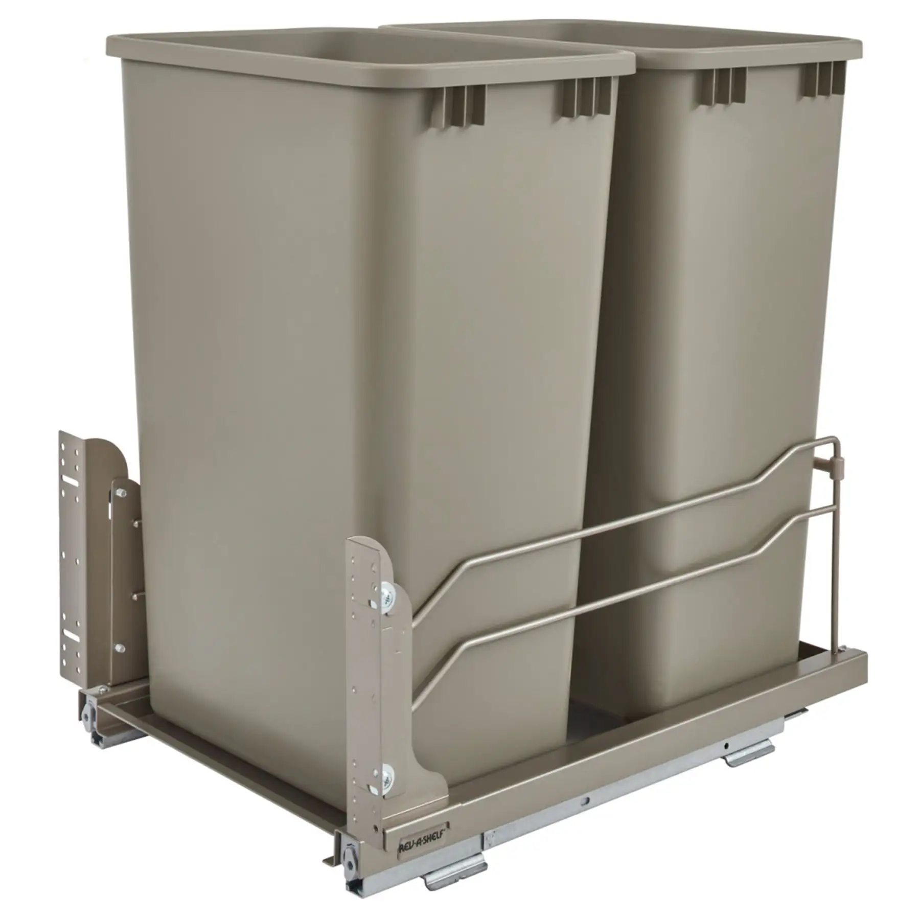 Rev-A-Shelf Double Pullout Trash Can 50 qt. with Soft-close, 53WC-2150SCDM-212