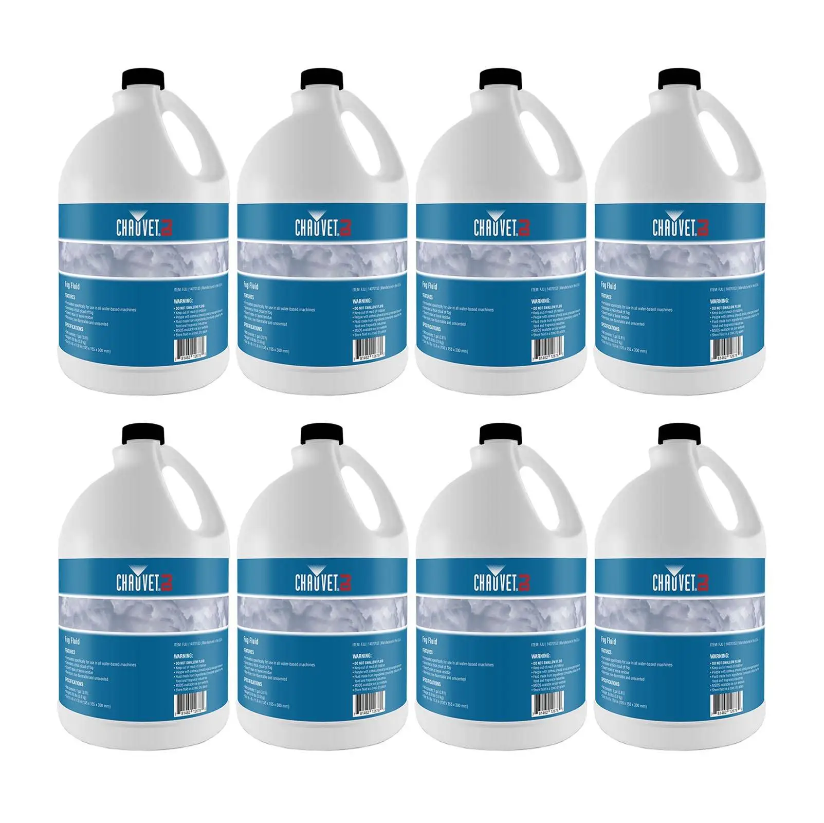 Chauvet DJ 1 Gallon of Fog Smoke Juice Fluid for Fog Machines (8 Pack)>8 x FJU