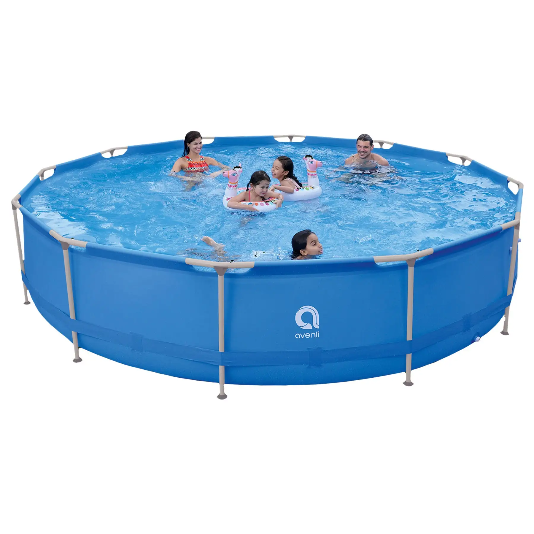 JLeisure Avenli 15 Foot x 36 Inch Steel Frame LamTech Above Ground Swimming Pool