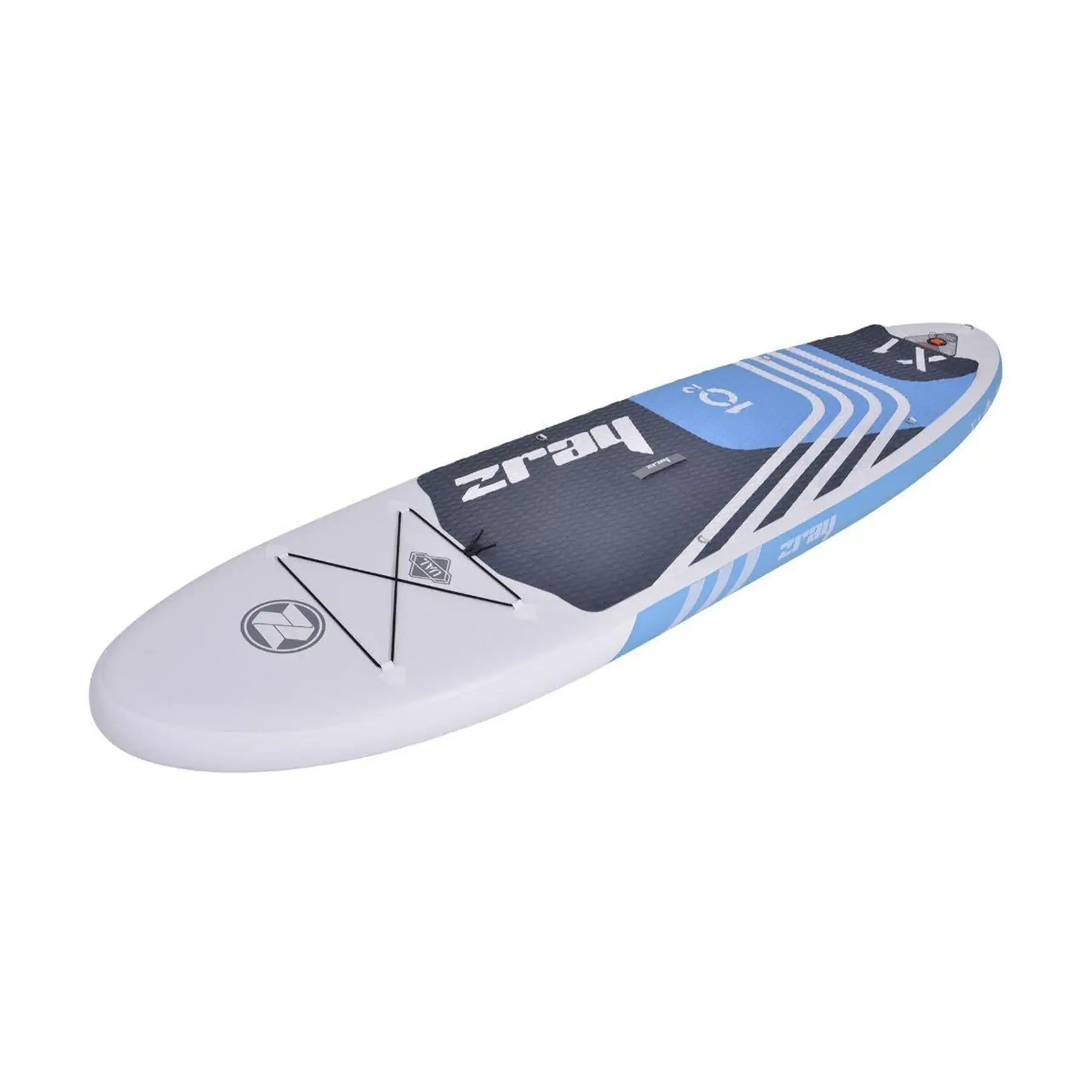 Zray 10'2" X-Rider X1 Inflatable SUP All Around Paddle Board Kit, Blue/White - Image 3