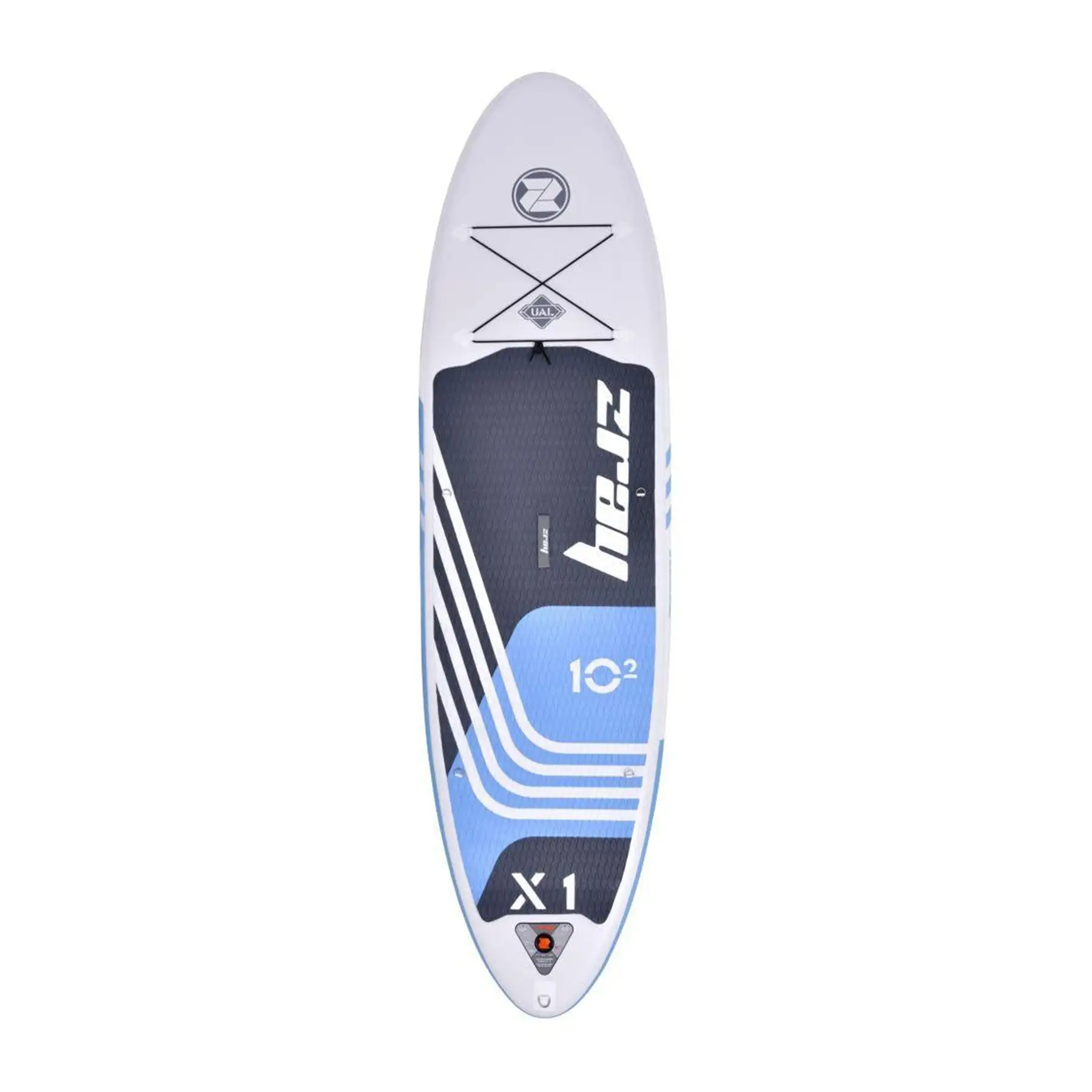 Zray 10'2" X-Rider X1 Inflatable SUP All Around Paddle Board Kit, Blue/White - Image 4