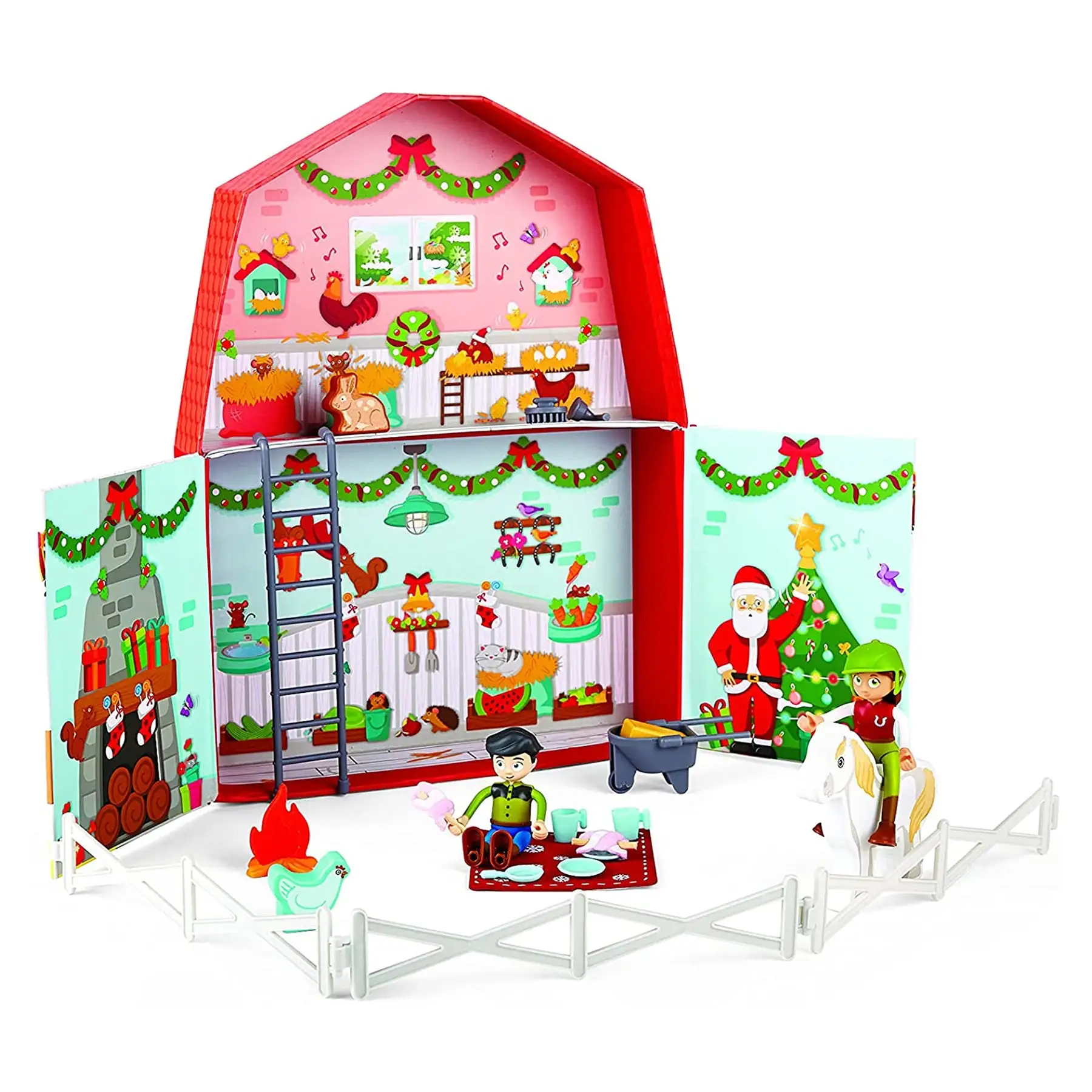 Hape Kids Wooden Pony Farm Christmas Advent Calendar Set w/24 Figures