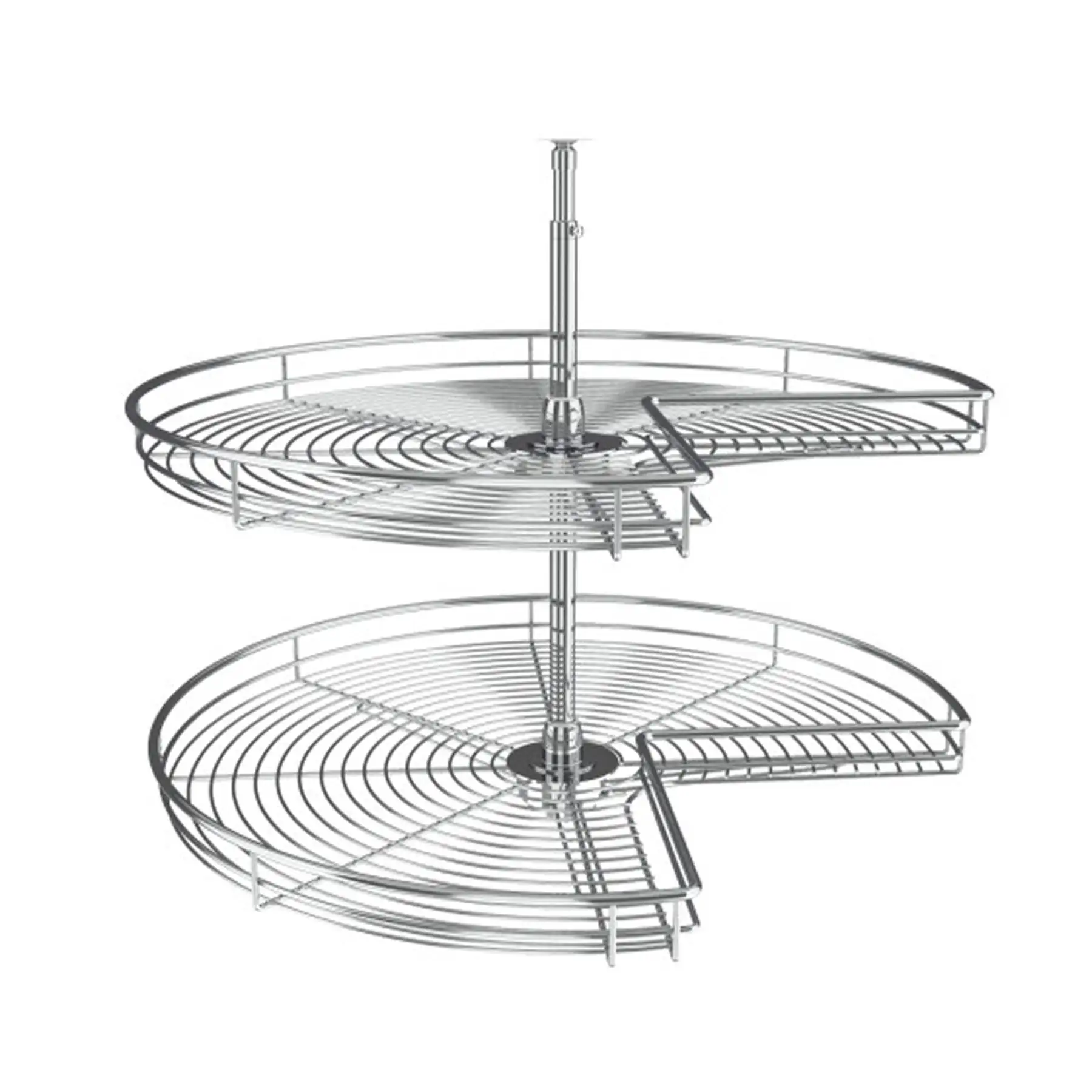 Rev-A-Shelf 32" Lazy Susan Kidney-Shaped 2-Shelf Corner Cabinet, Chrome, 5472-32CR