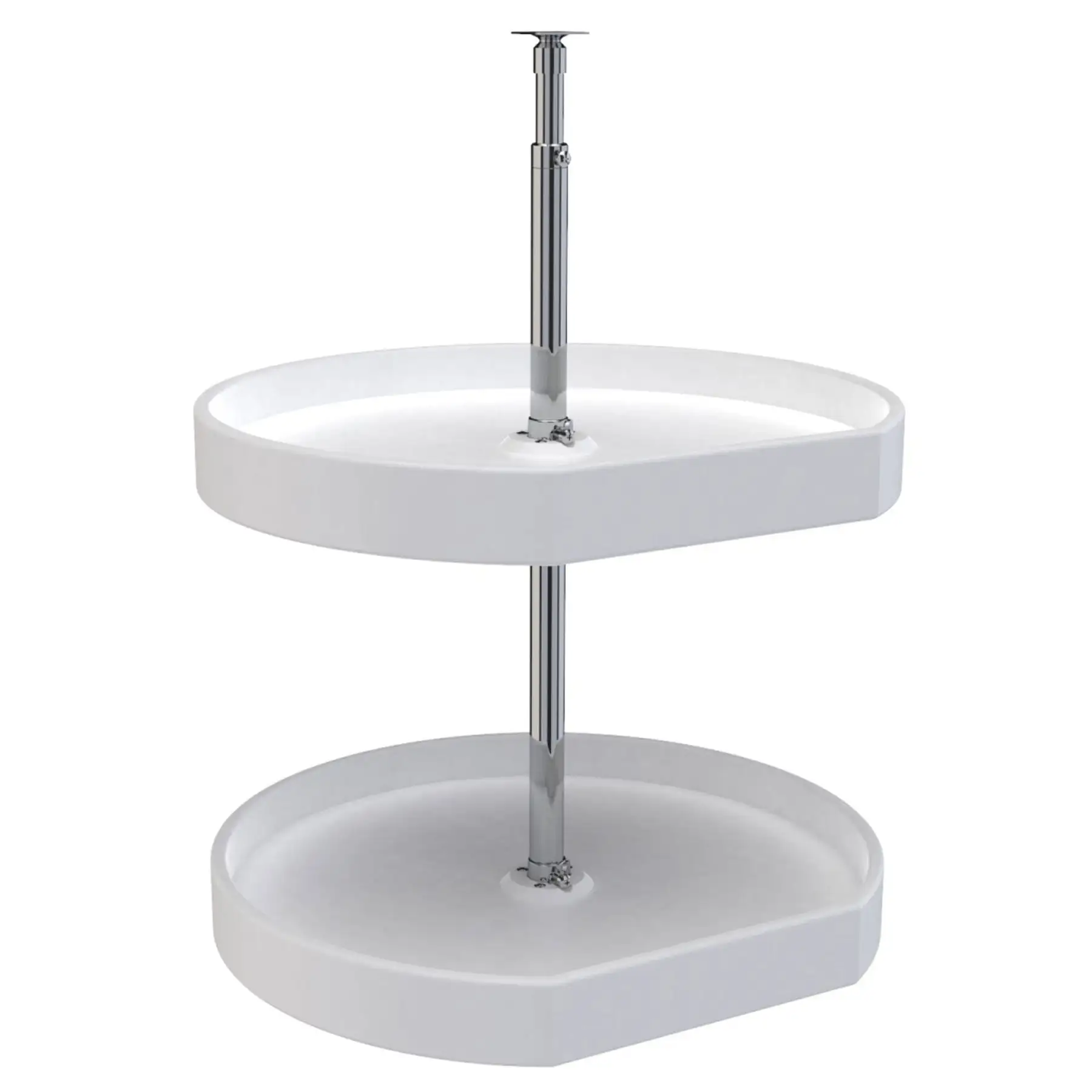 Rev-A-Shelf 20" Lazy Susan D-Shaped Cabinet Polymer Two-Tier, White, 7012-20-11-52