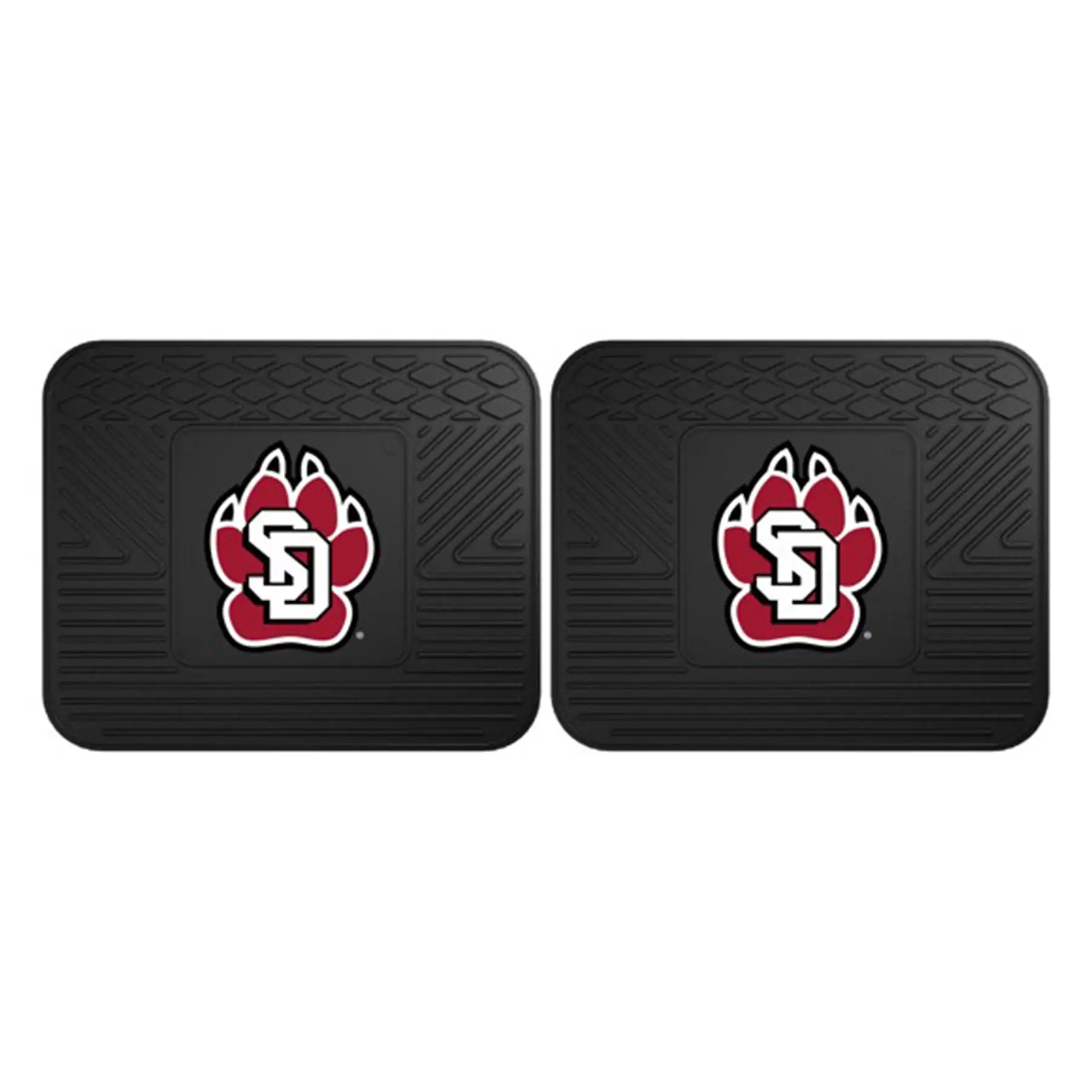 Fanmats 14 x 17 Inch Vinyl Universal Fit Back Car Mat Set, South Dakota Coyotes