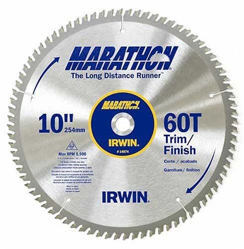 Irwin 14074 "Marathon" Miter & Table Saw Blade 10"