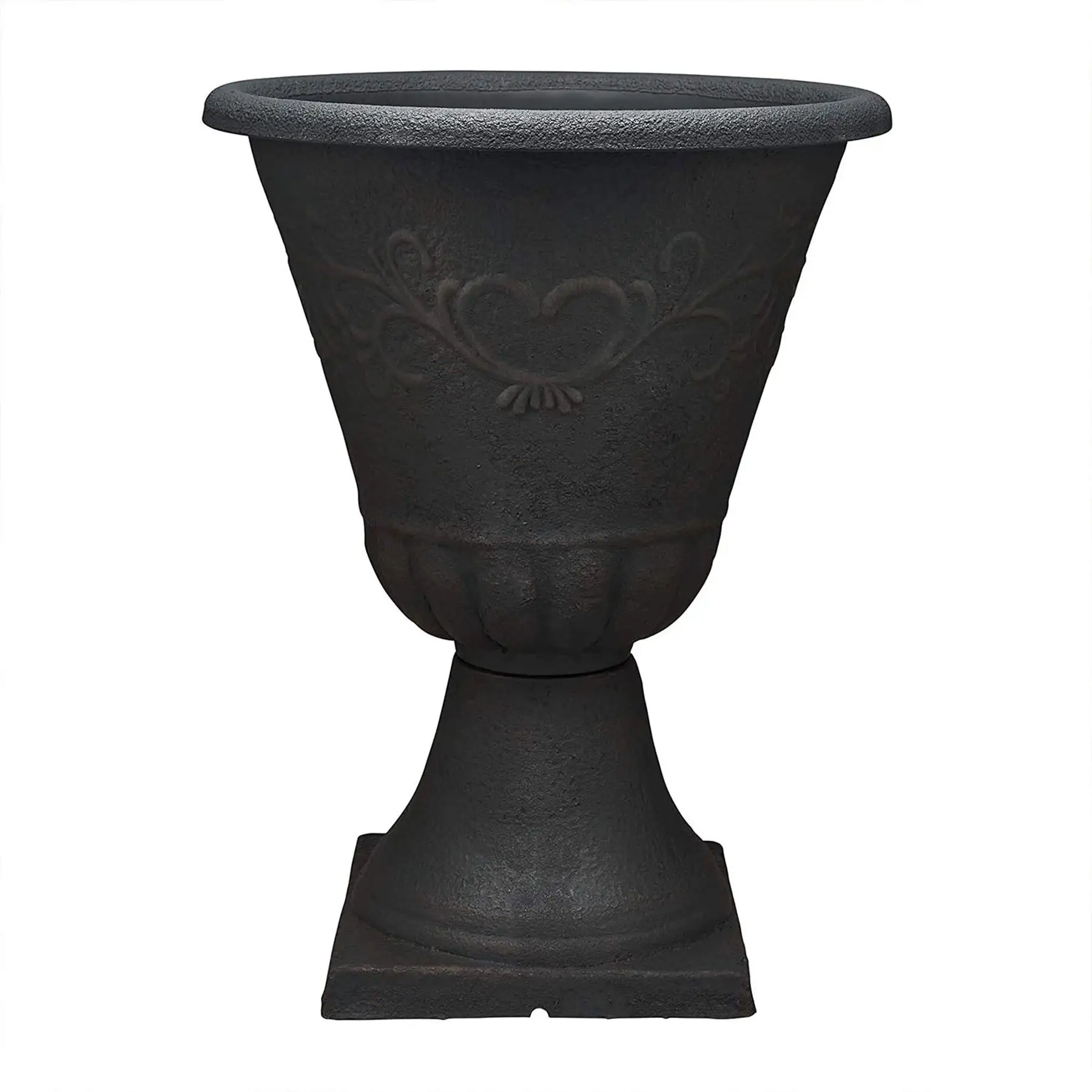 Southern Patio Sonoma Urn 16 Inch Diameter Resin Stone Tall Planter, Rust Brown