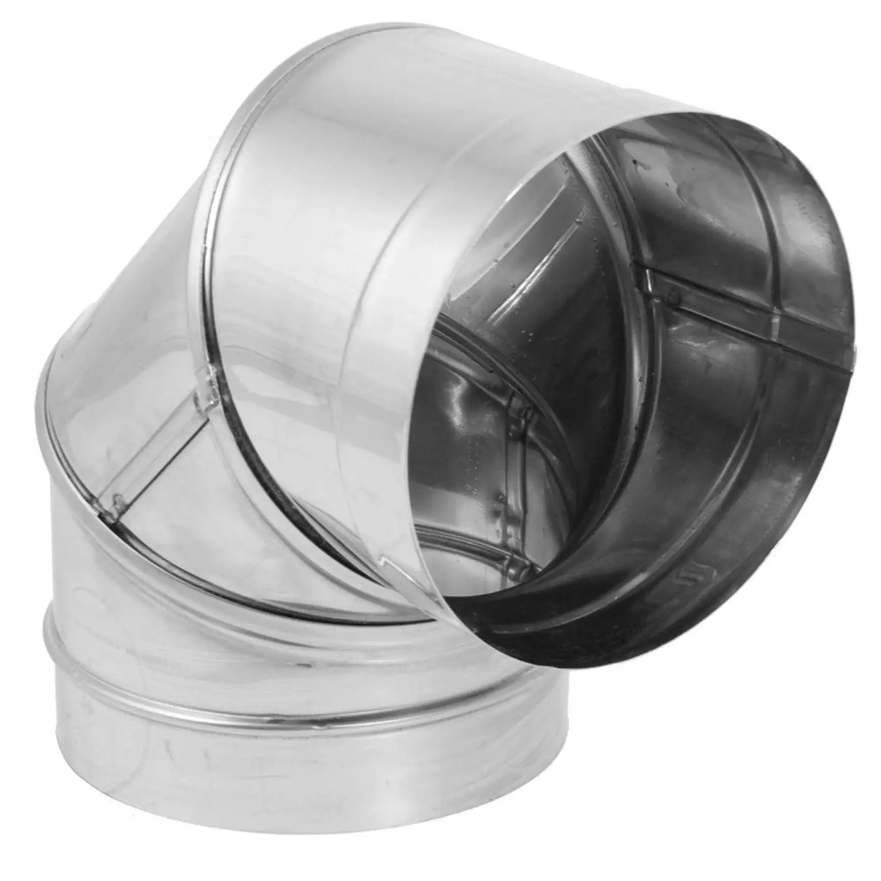 DuraVent DBK 6 in Stainless Steel Single Wall 90 Degree Elbow Stove Pipe, Silver