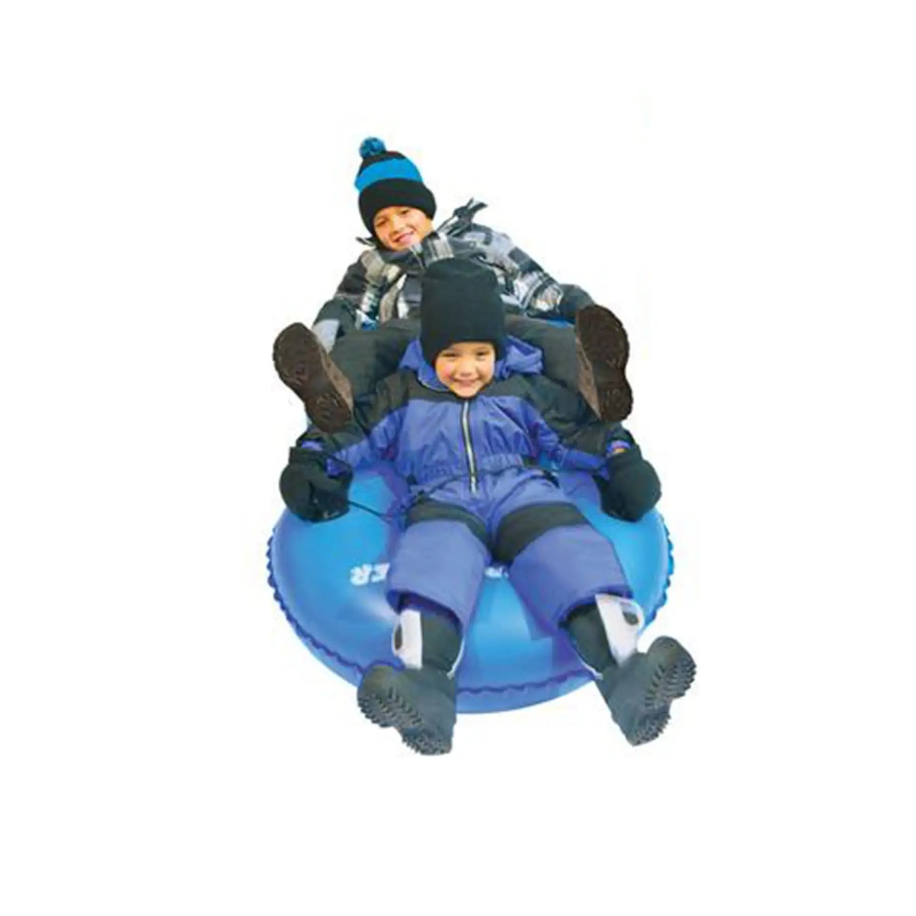 Slippery Racer Inflatable Snow Tube Sled w/ Handles for 2 Riders, Blue ...