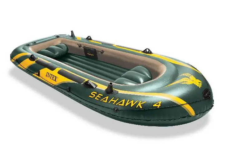 Ntex Rafts Intex Seahawk 4 Inflatable 4 Person Floating Boat Raft Set with Oars ...