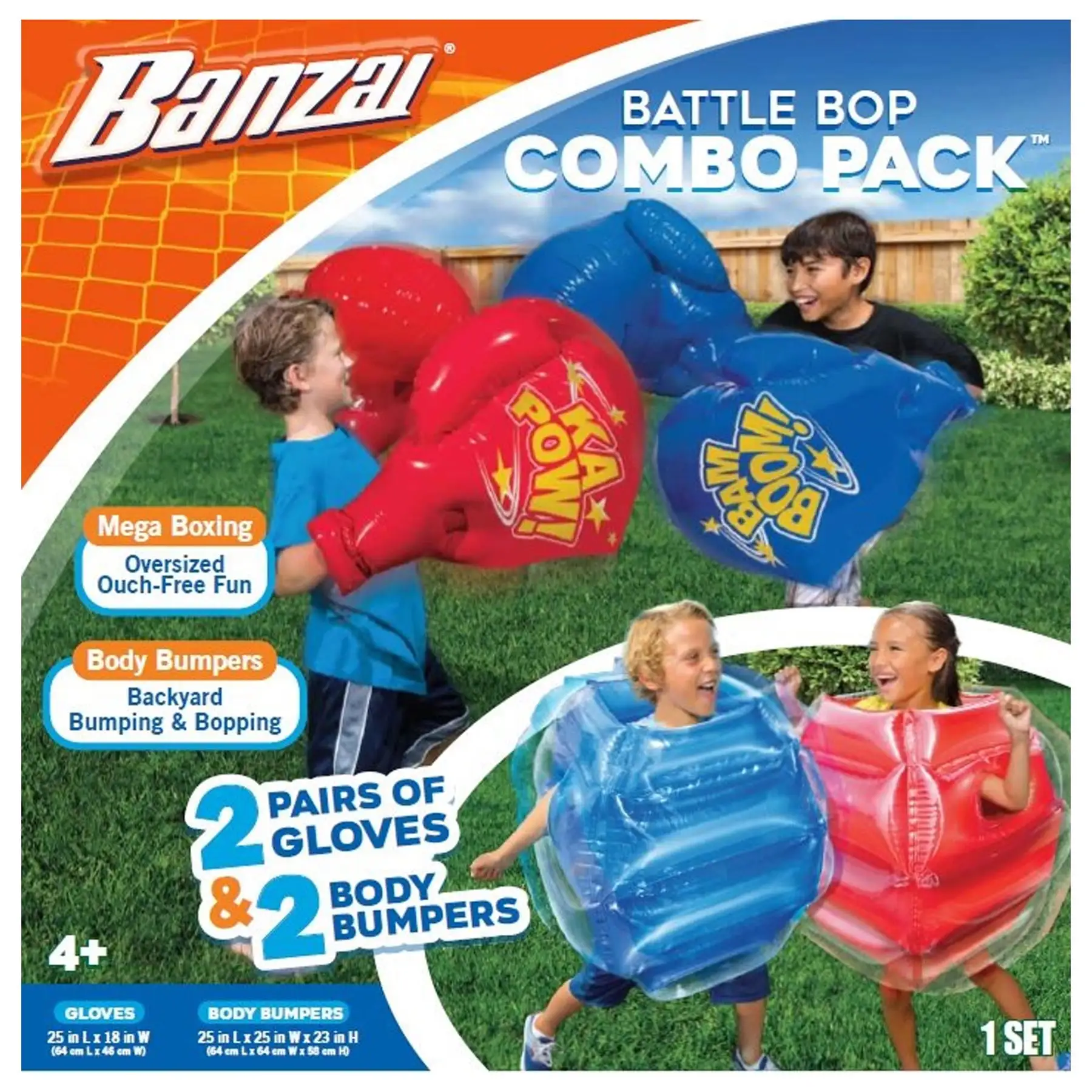 Banzai Battle Bop Combo Pack Gloves & Bumpers, 2 Pair & Bounce N Splash Play Set - Image 2