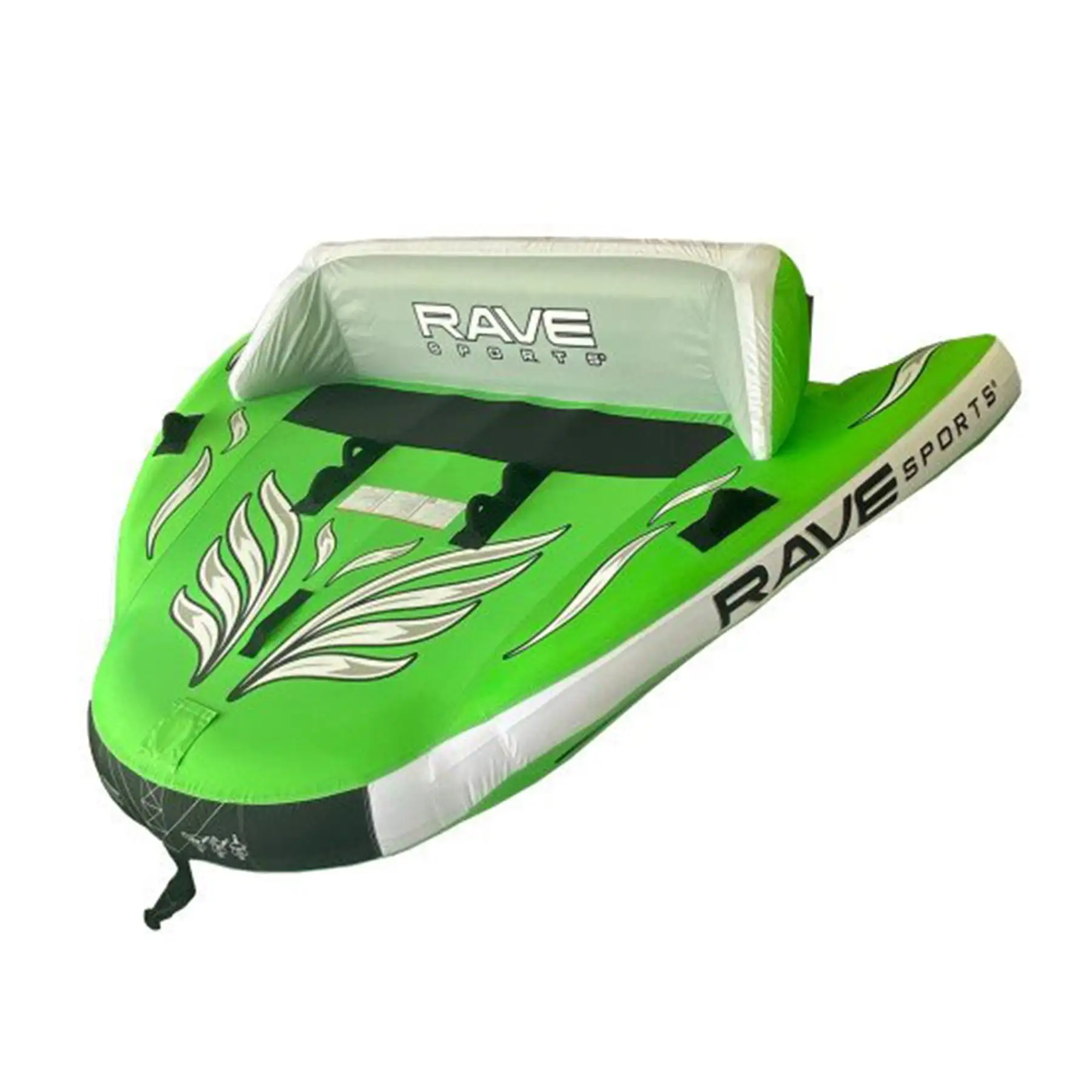 Rave Razor Float Inflater RAVE 3 Person Inflatable Wake Hawk Towable Water Tube Raft, Green ...
