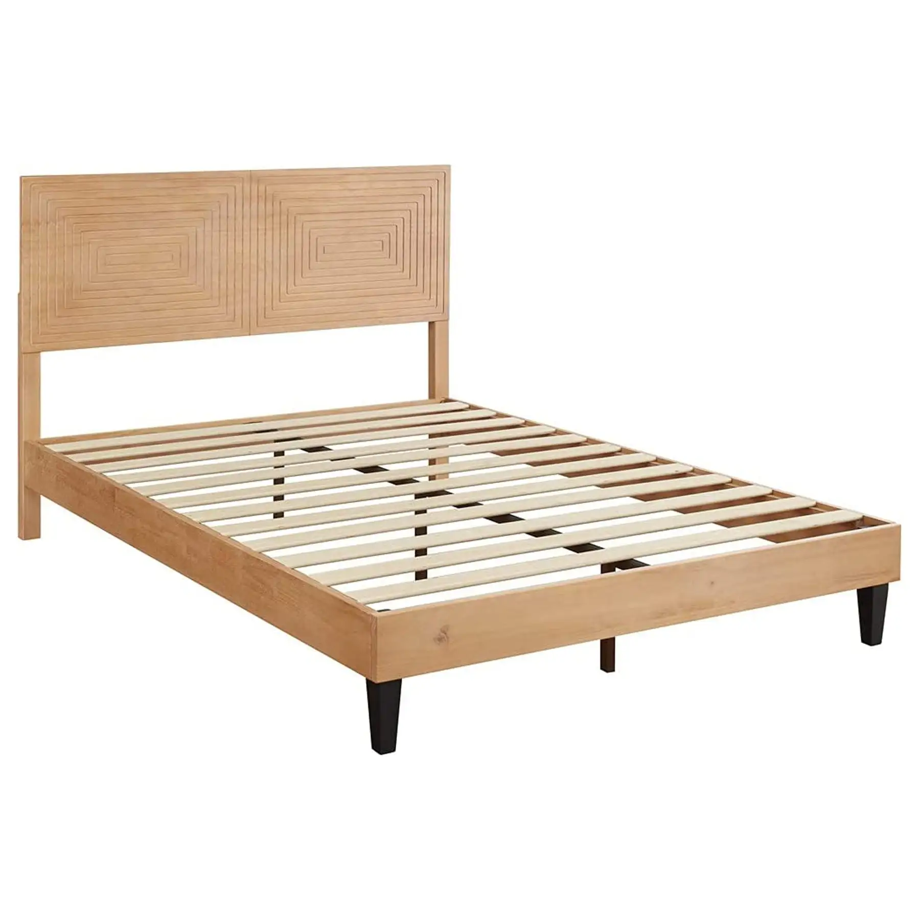 MUSEHOMEINC Solid Wood Mid Century Modern Rustic Platform Bed Frame, Pine, Full