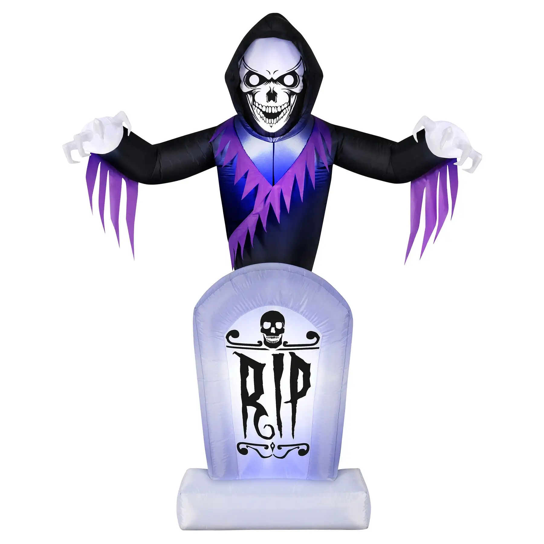 Occasions 8 Ft LED Inflatable Halloween Grave and Grim Reaper Yard Decoration