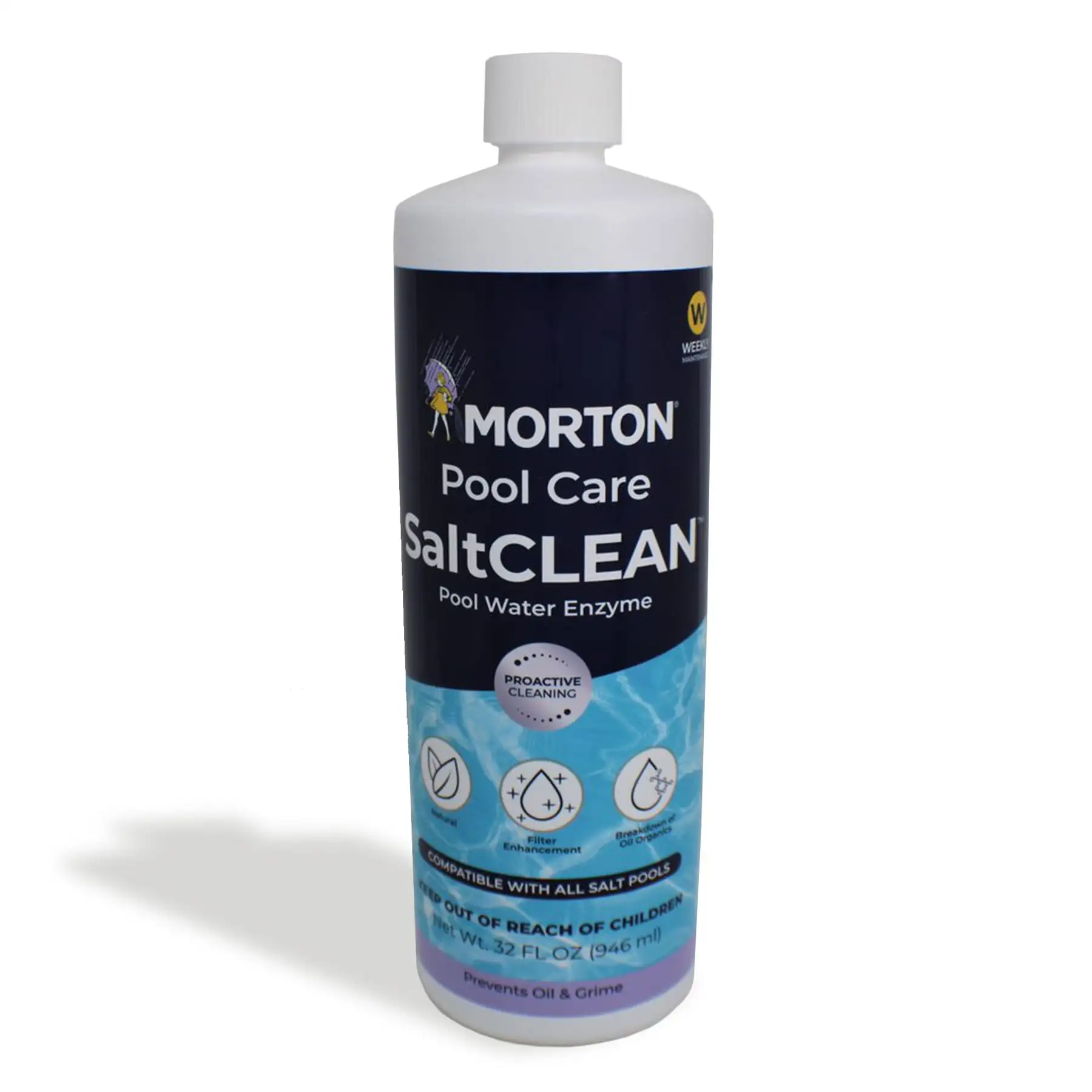 Morton Pool Care SaltCLEAN Swimming Pool Water Enzyme, 32 Fluid Oz