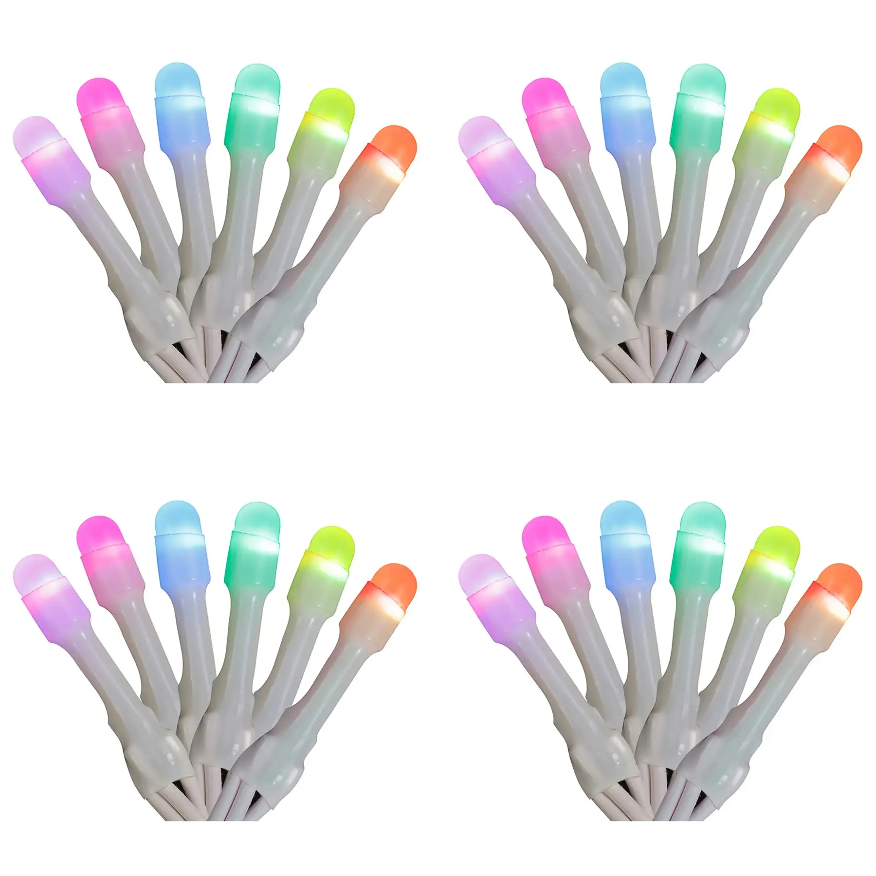 Home Heritage 7' Icicle Style Holiday Lights, App Controlled, 50 RGB LEDs 4 Pack