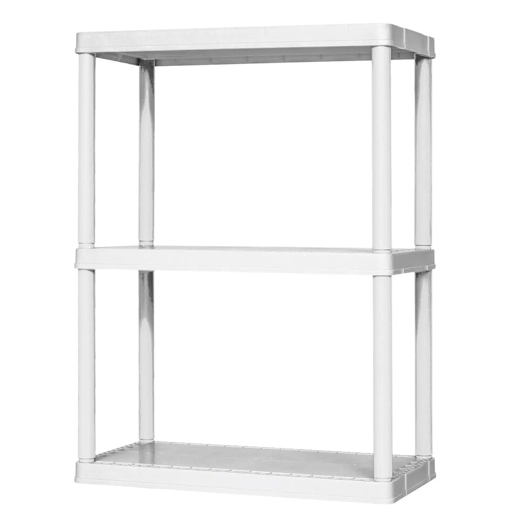 Gracious Living 3 Shelf Fixed Height Light Duty Storage Unit, White (3 Pack)