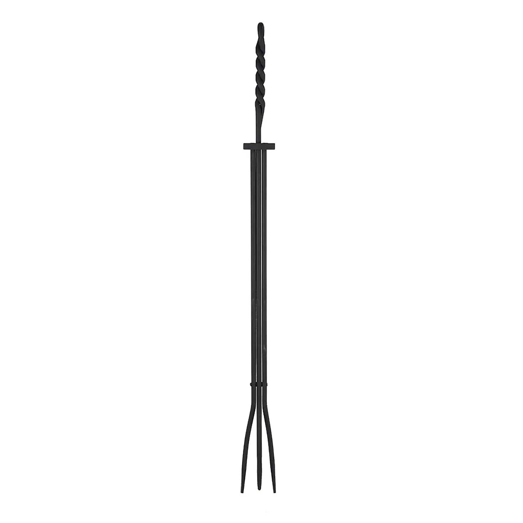 Minuteman International Iron Rope Handle Long Fireplace Tongs Single Tool, Black