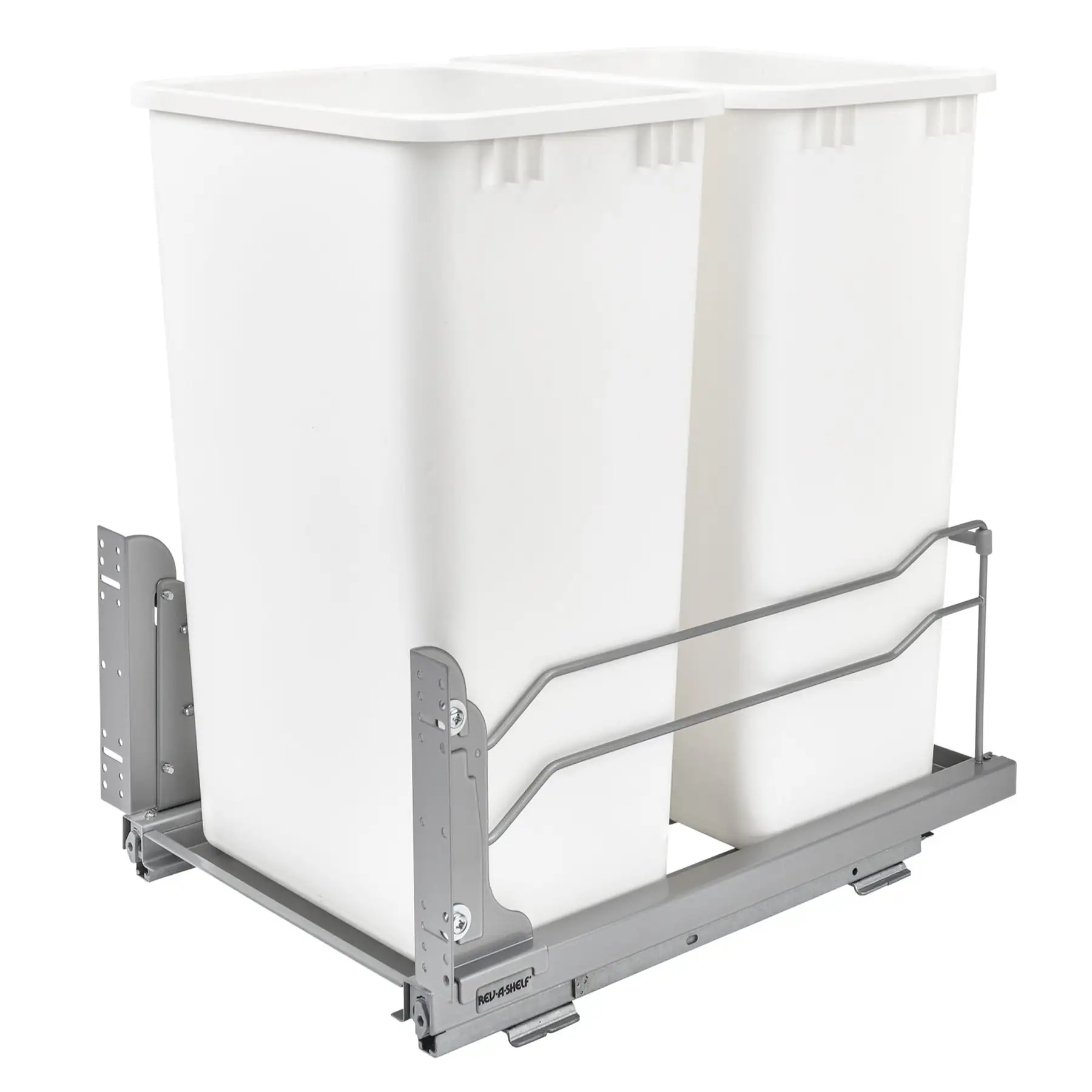 Rev-A-Shelf Double Pullout Trash Can 50 qt. with Soft-close, 53WC-2150SCDM-211