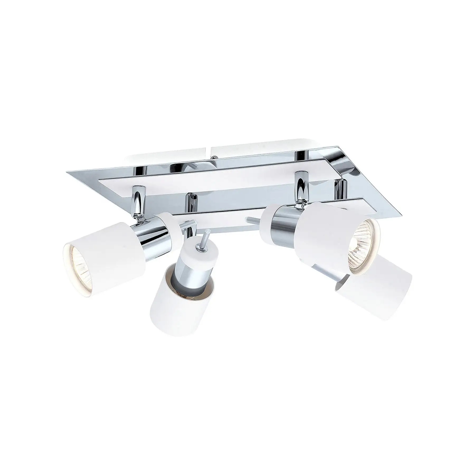 Eglo Davida 9 Inch 4 Light Semi Flush Mount Ceiling Light, Chrome and White