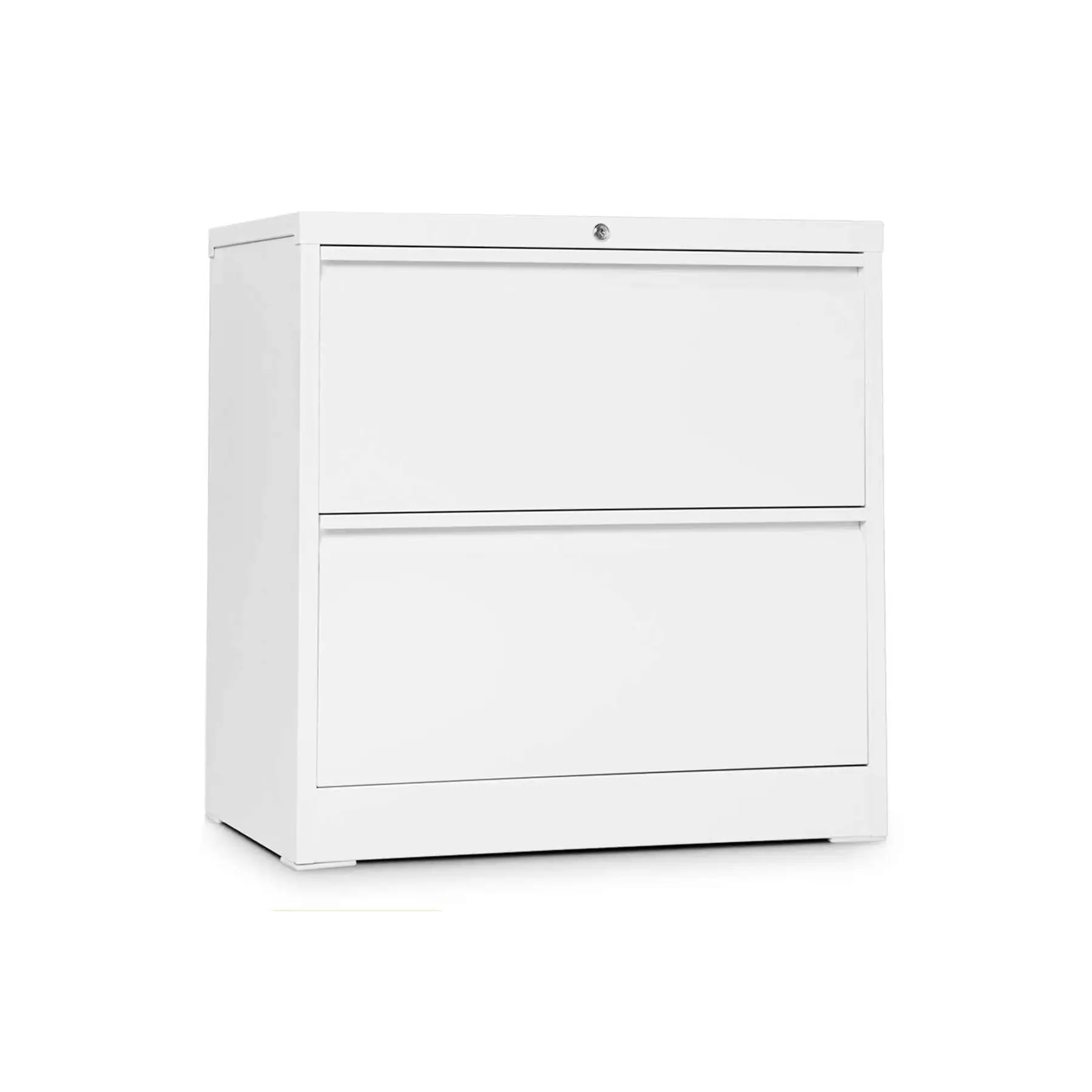 Aobabo 28.25 Inch Locking 2 Drawer Metal Office Storage Filing Cabinet, White