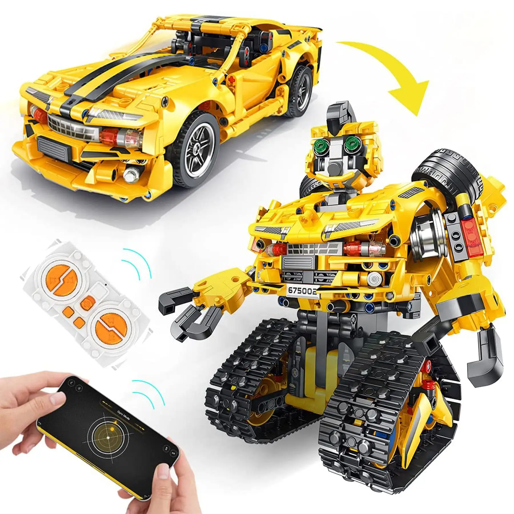 2 in 1 Programmable Remote Control Car Robot Buildable Playset