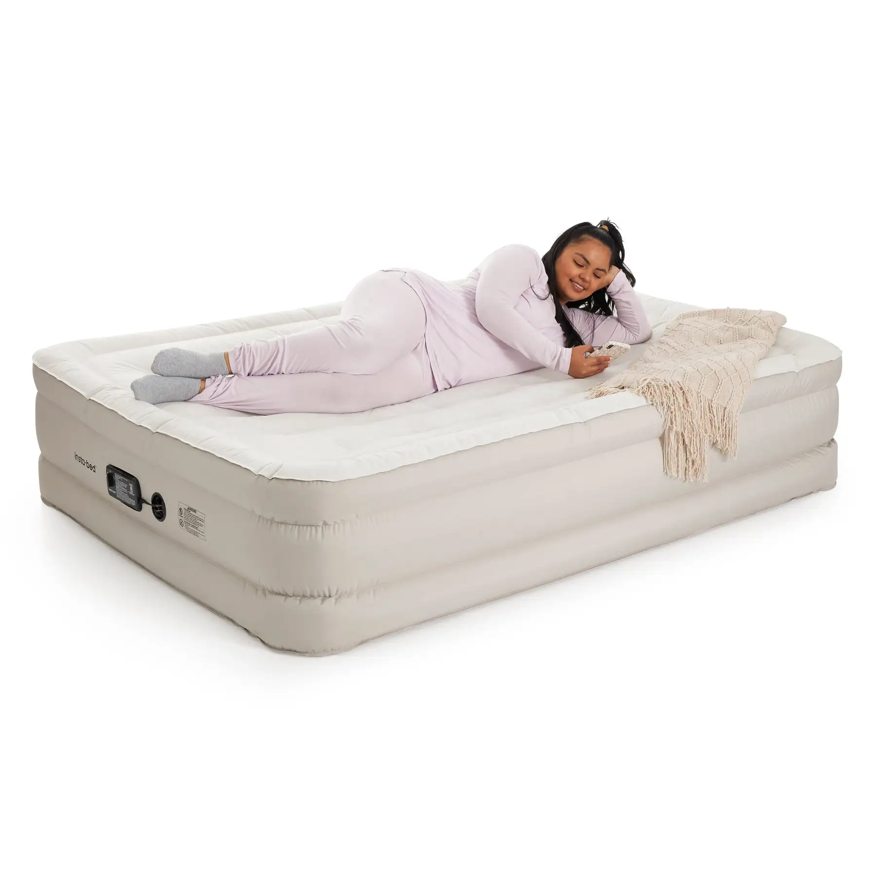 Insta-Bed Raised 18 Inch Queen Air Mattress with NeverFlat Technology ...