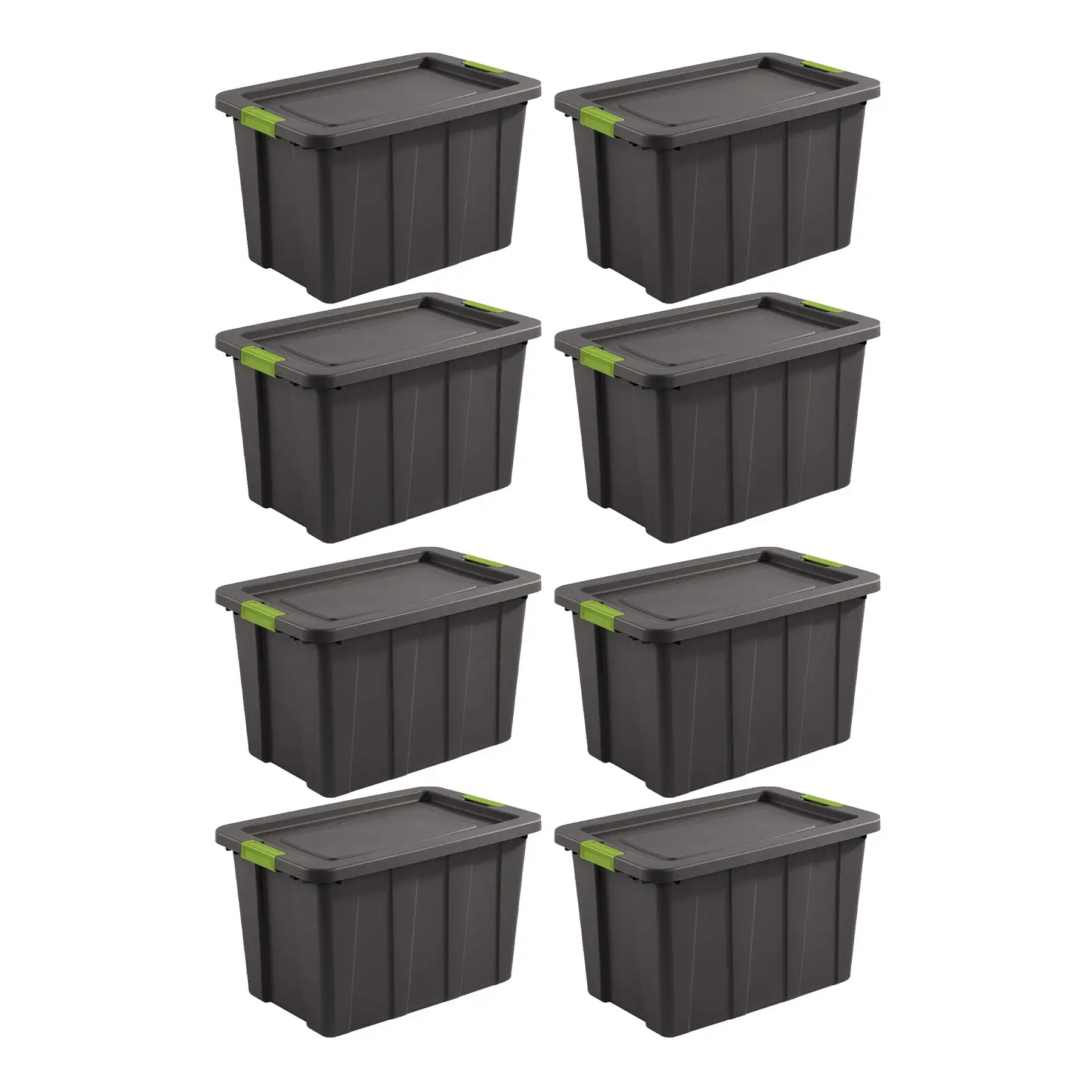 Sterilite 30 Gal Latching Tuff1 Stackable Storage Tote Bin w/ Latch Lid, 8 Pack