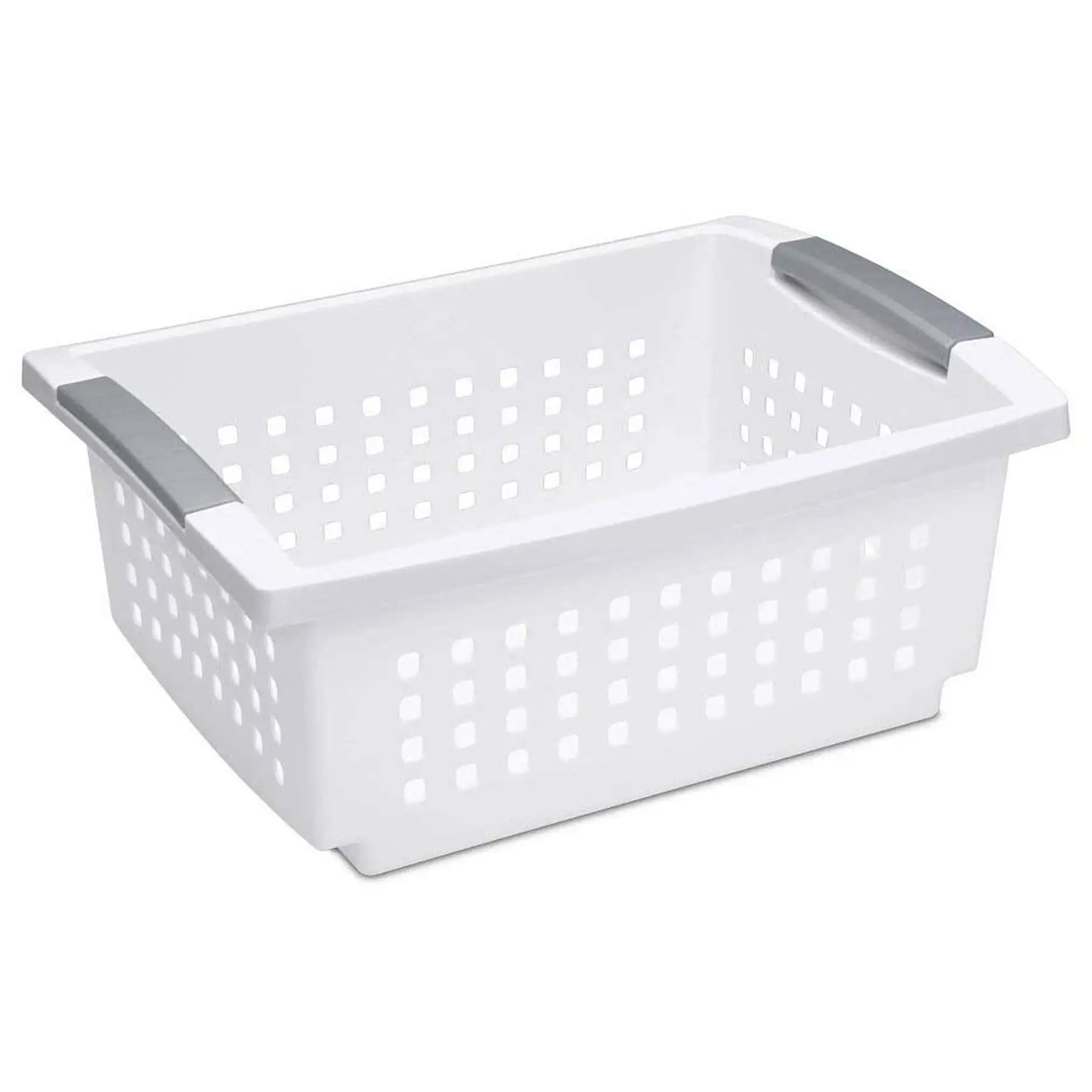 Sterilite Medium Sized Stackable Storage & Organization Basket, White (30 Pack)