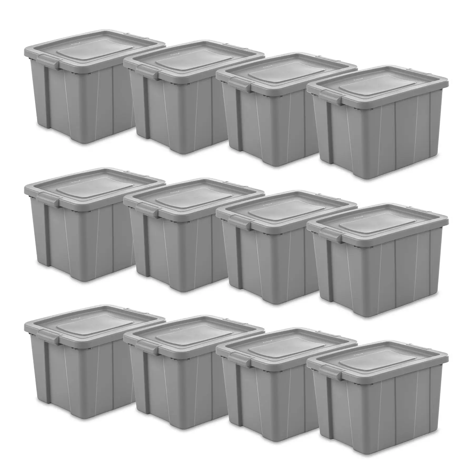 Sterilite Tuff1 18 Gallon Plastic Storage Tote Container Bin w/ Lid (12 Pack)