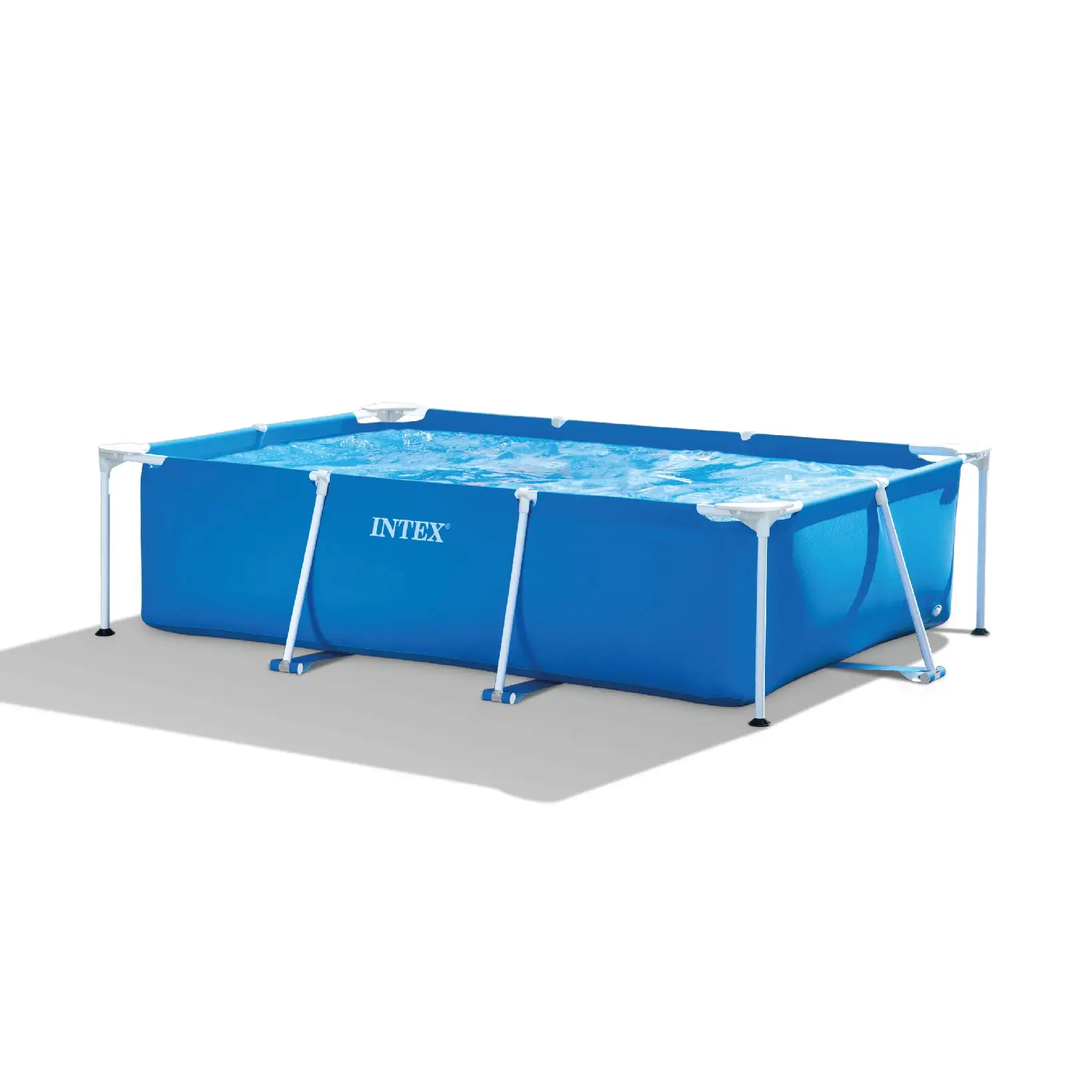 Intex 8.5ft x 26in Rectangular Frame Above Ground Backyard Swimming Pool, Blue