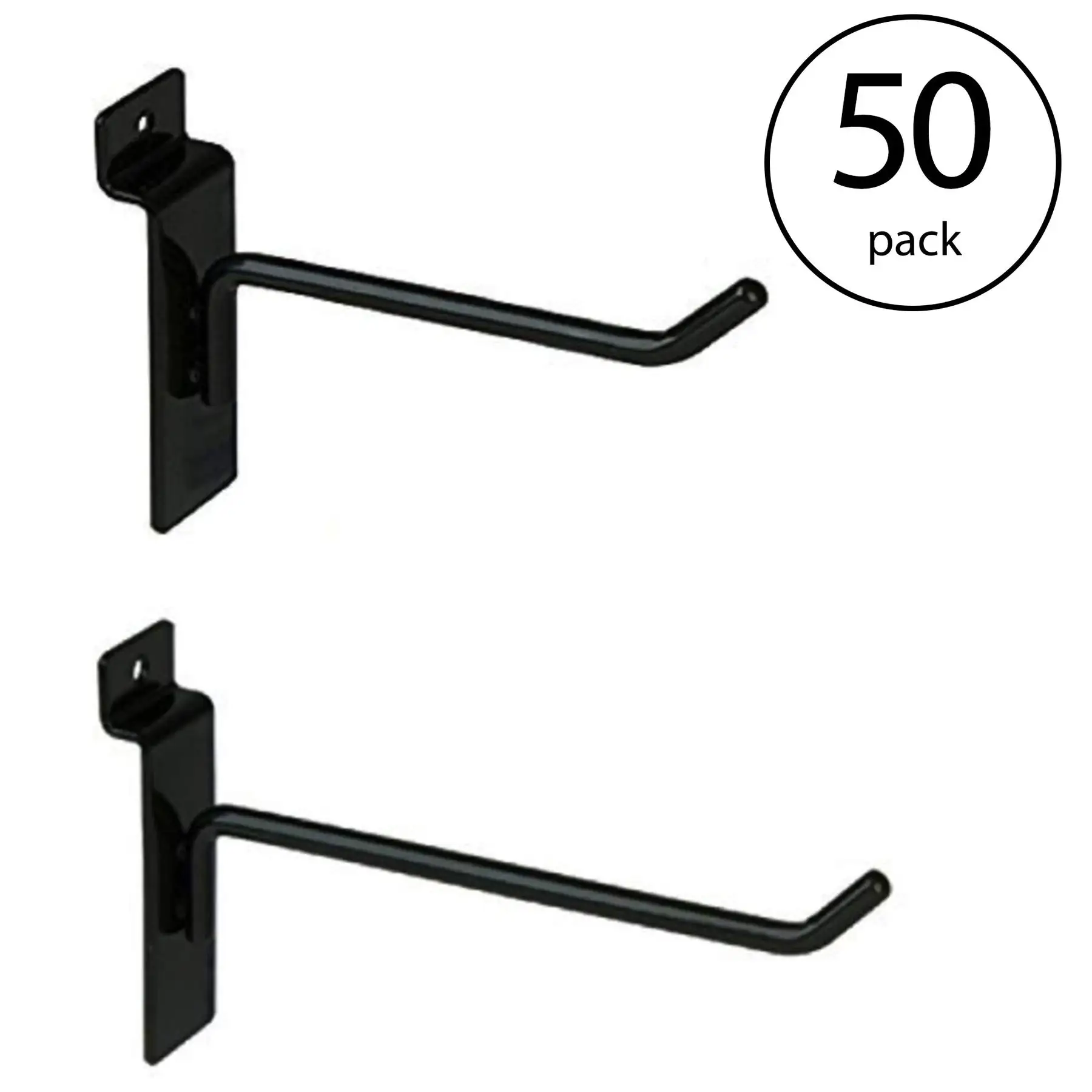 Only Garment Racks Hooks for Slatwall Panels, 4-Inch 25-Pack and 6-Inch 25-Pack