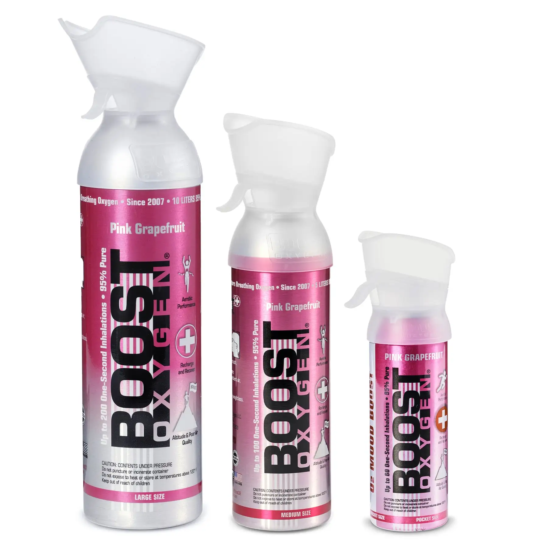 Boost Oxygen 3 Liter Portable Pocket Sized Canister w/ 5 Liter and 10 ...