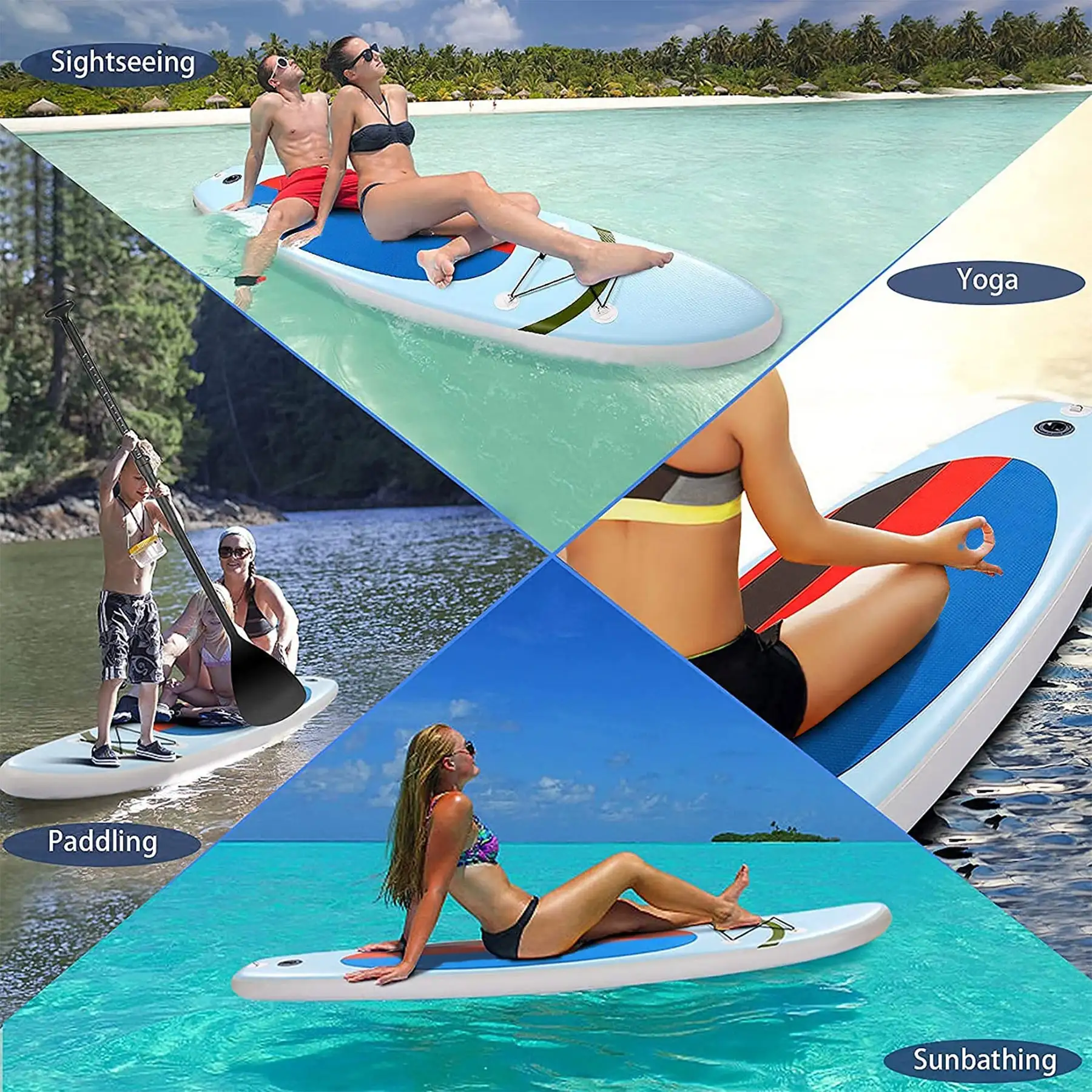 Ancheer 10 Foot Inflatable Stand Up Paddle Board with Bag and Accessories, Red - Image 3